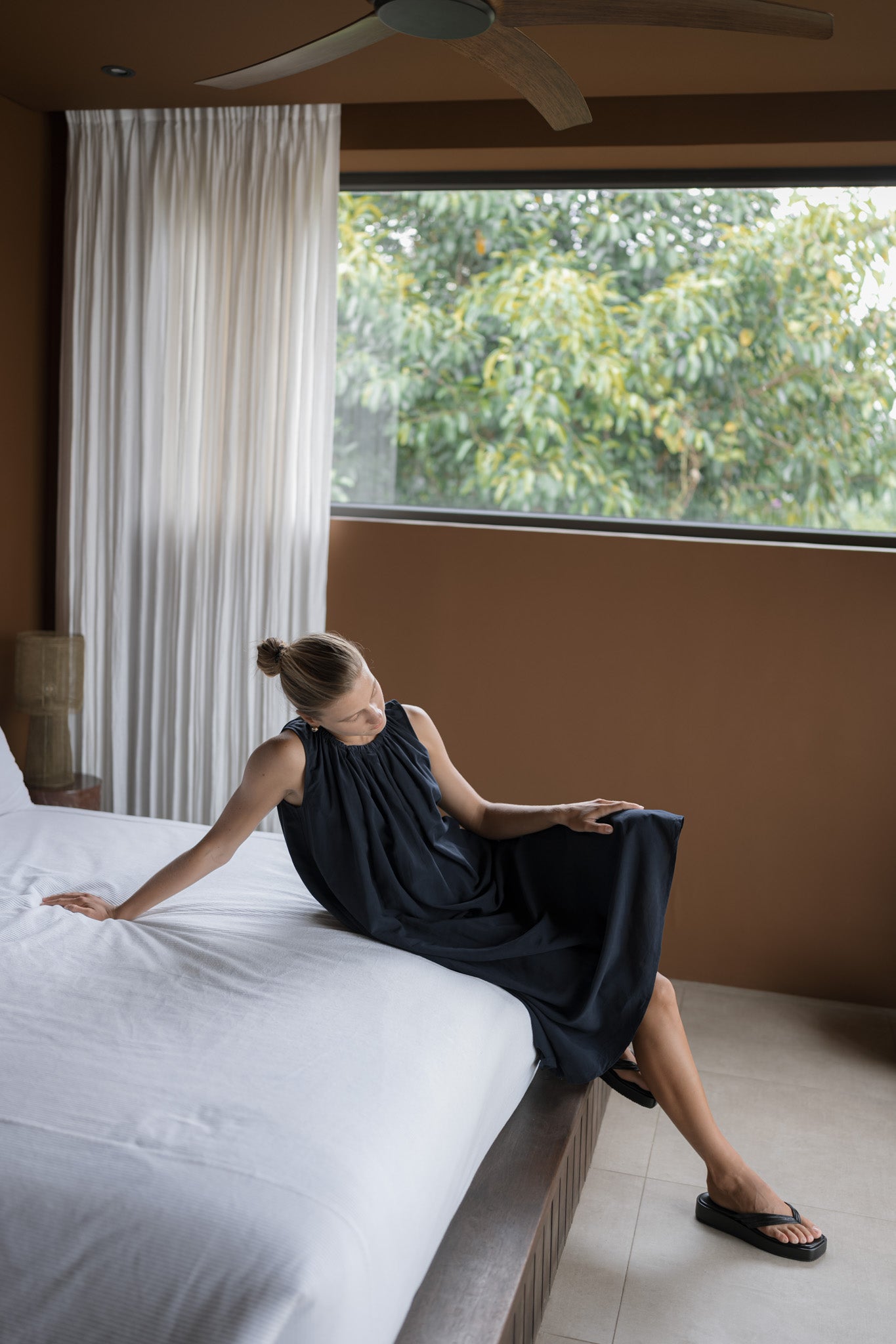 Gathered Tencel Dress