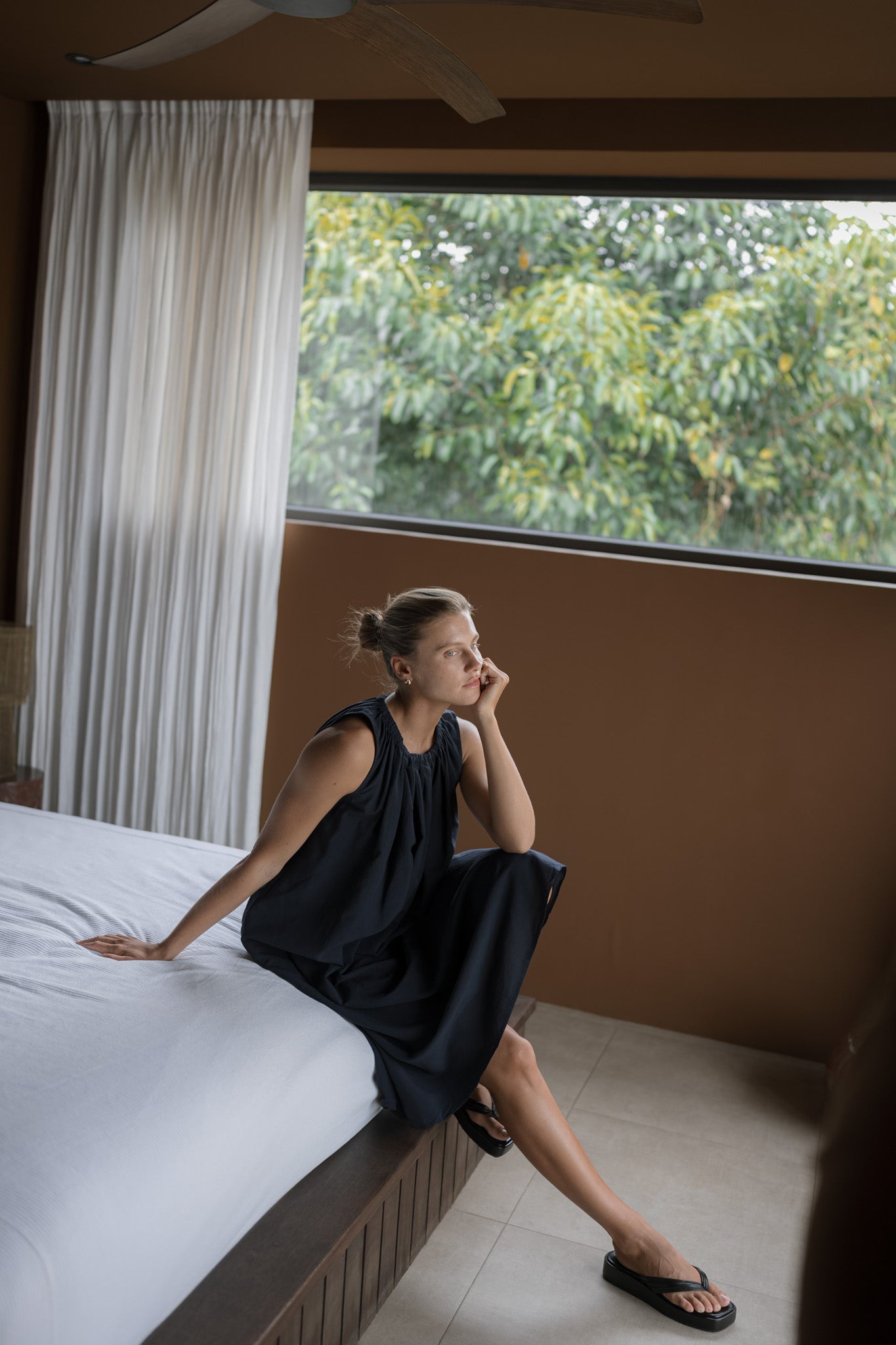 Gathered Tencel Dress