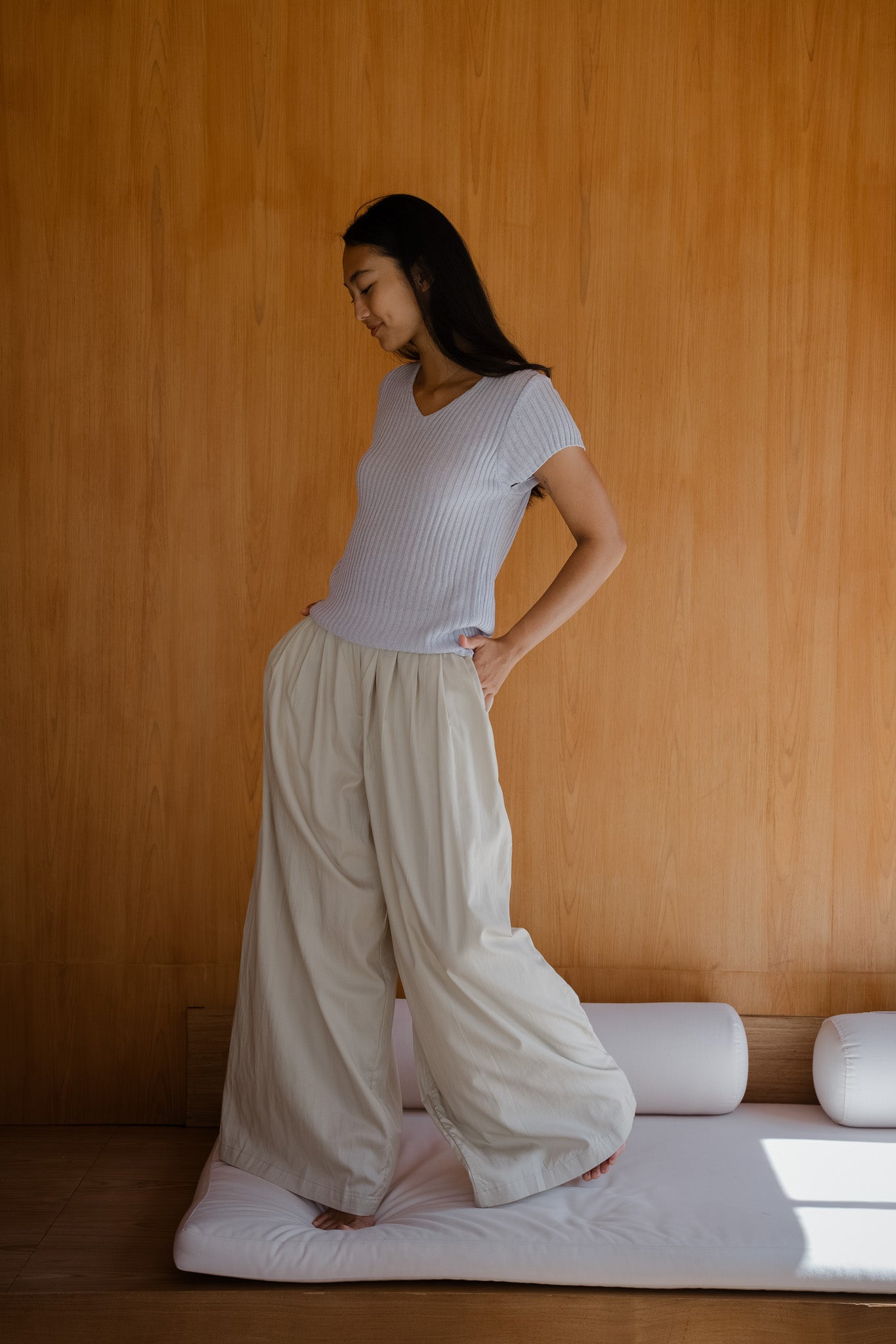 Tencel Blend Flare Trousers