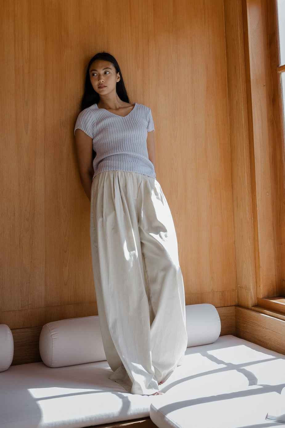 Tencel Blend Flare Trousers