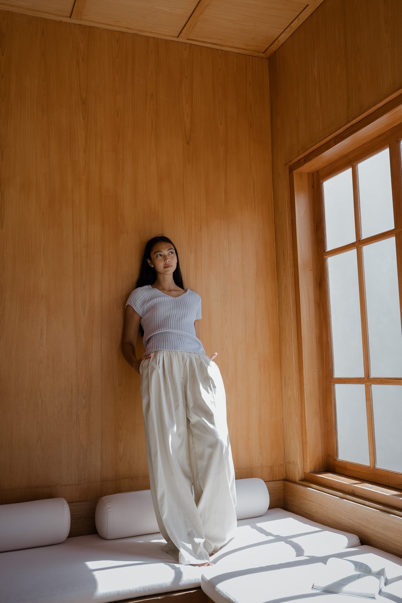 Tencel Blend Flare Trousers