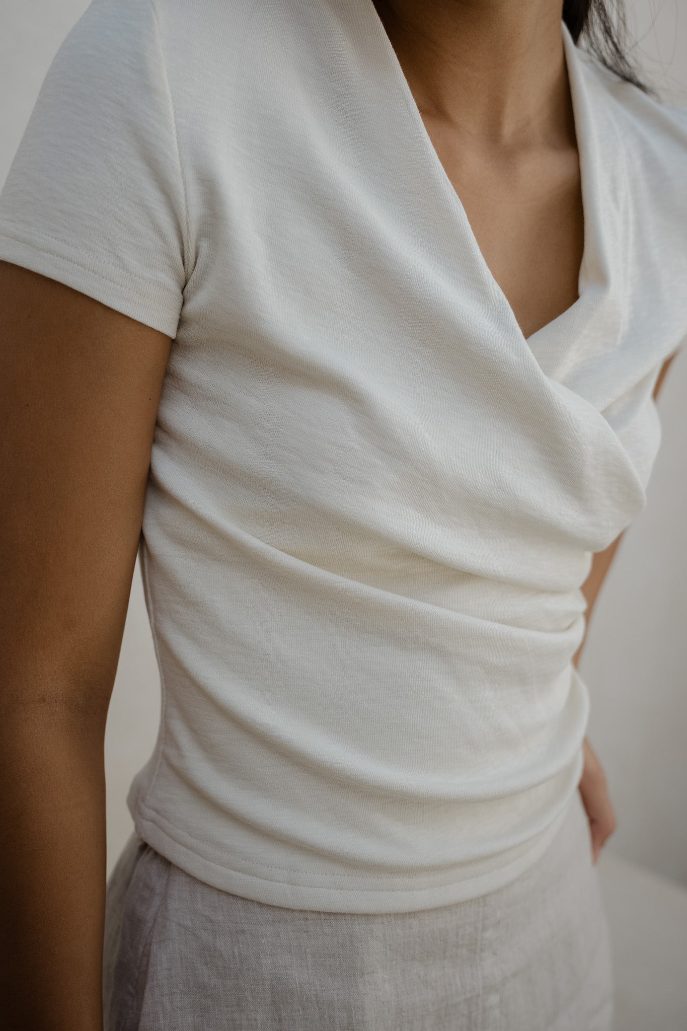 Overlap V Neck Tee