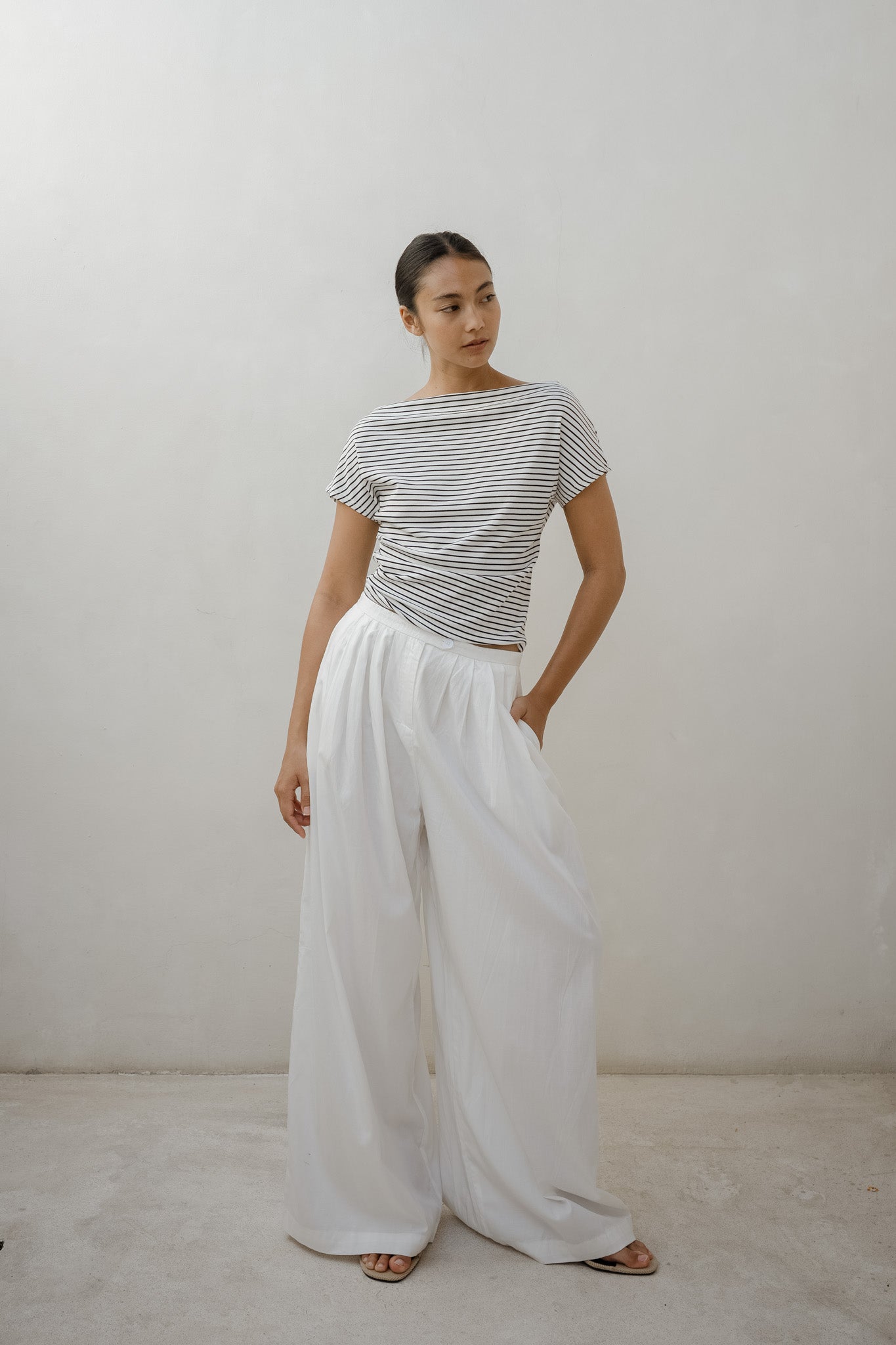 Tencel Blend Flare Trousers