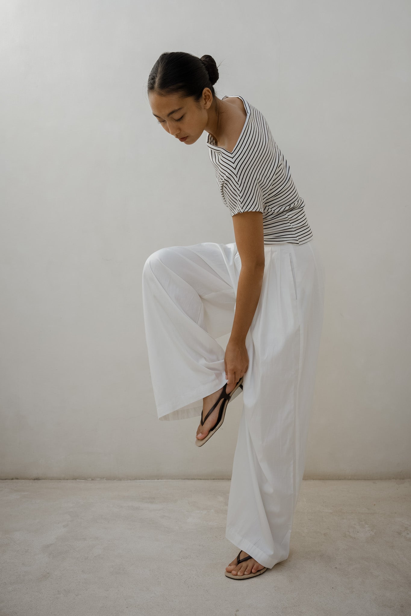 Tencel Blend Flare Trousers