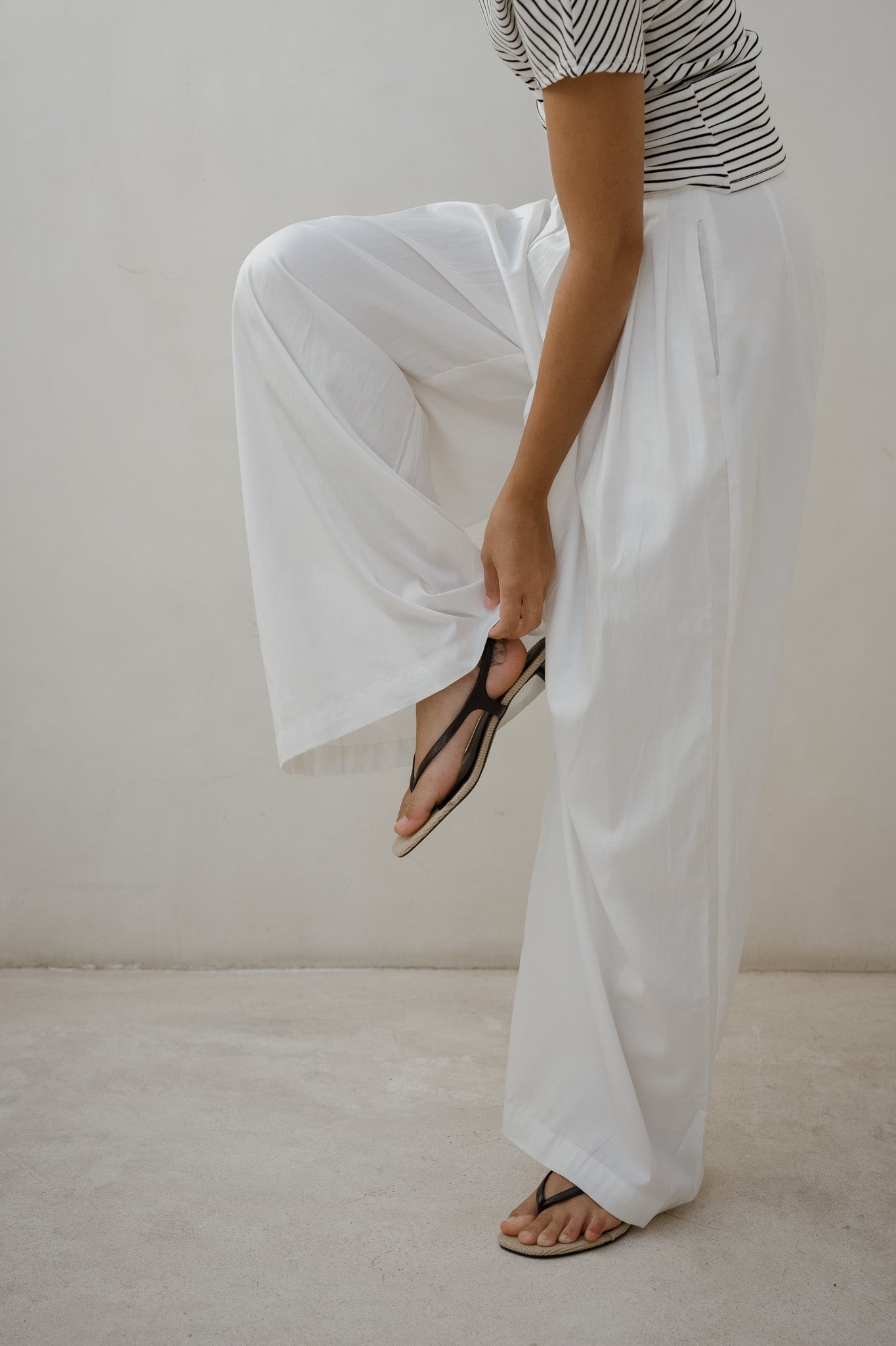 Tencel Blend Flare Trousers