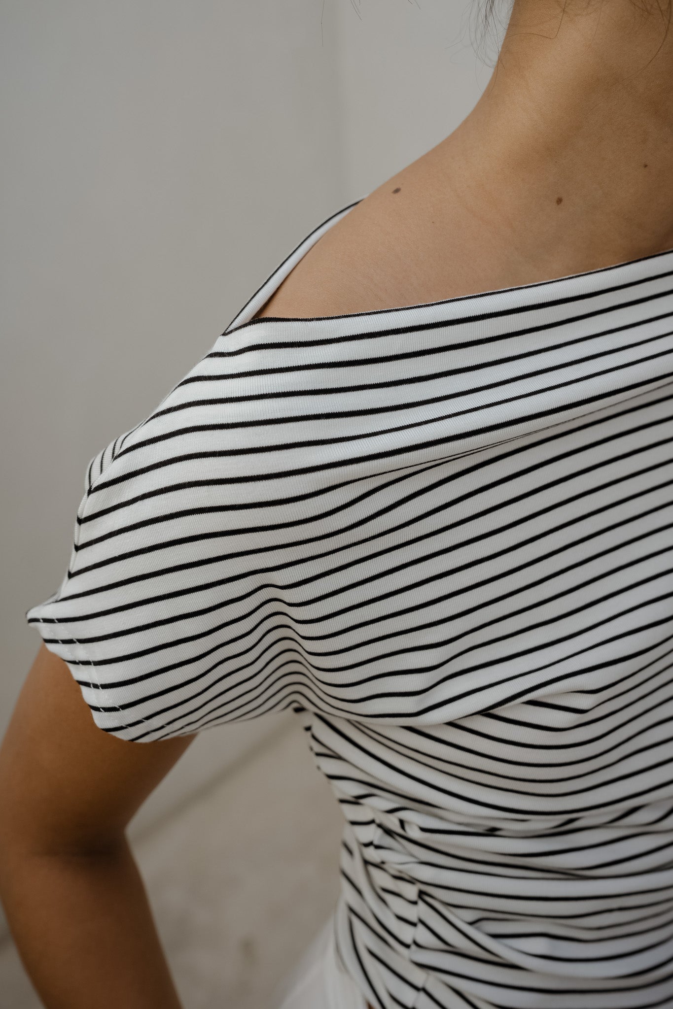 Off Shoulder Stripe Tee