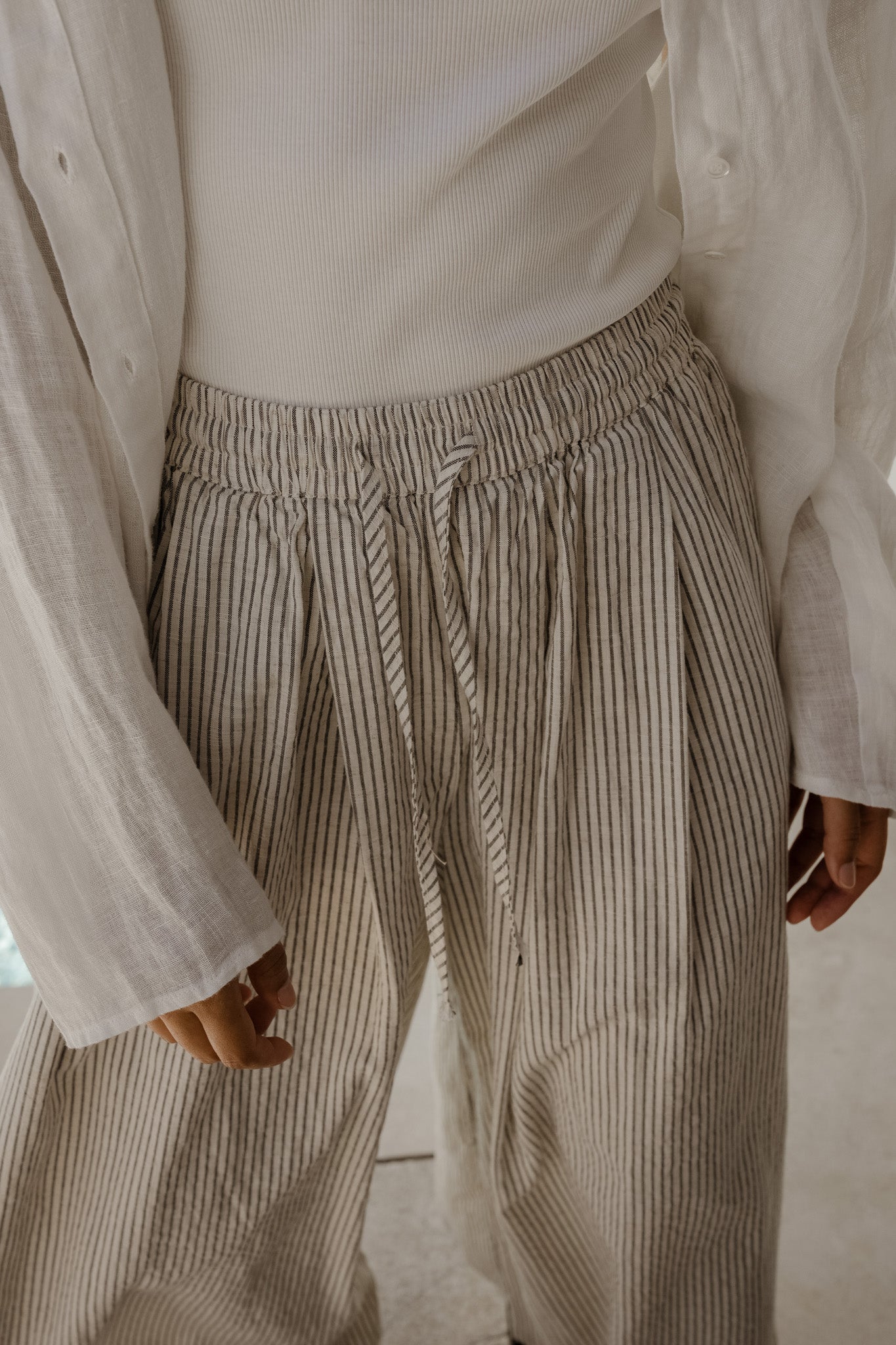 Stripe Flare Long Trousers