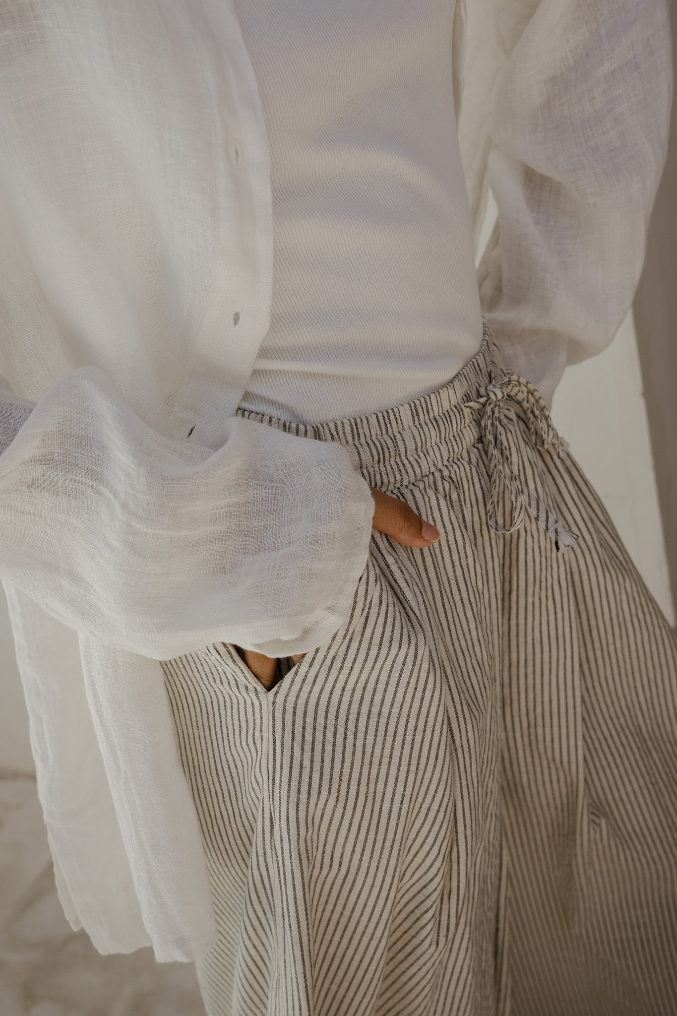 Stripe Flare Long Trousers