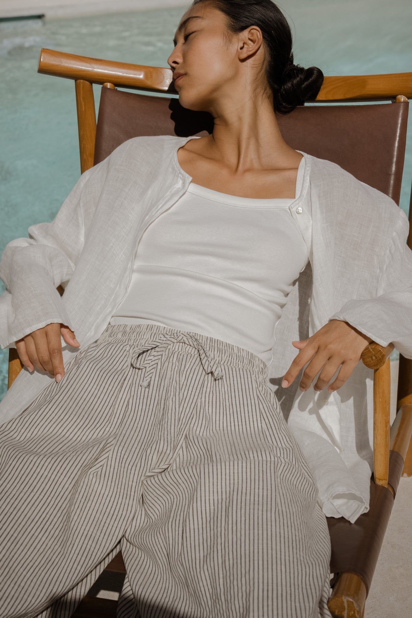 Stripe Flare Long Trousers
