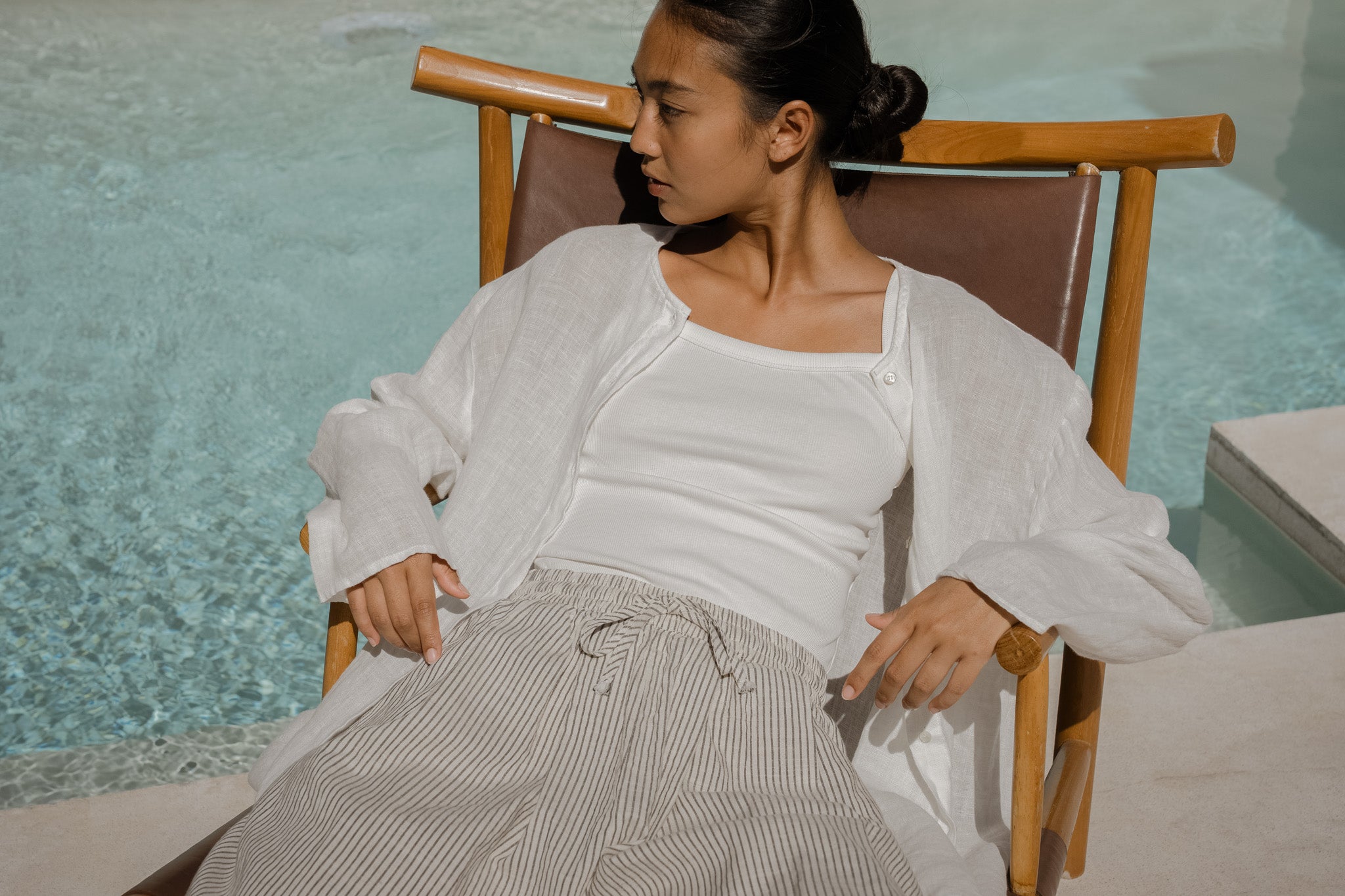 Stripe Flare Long Trousers
