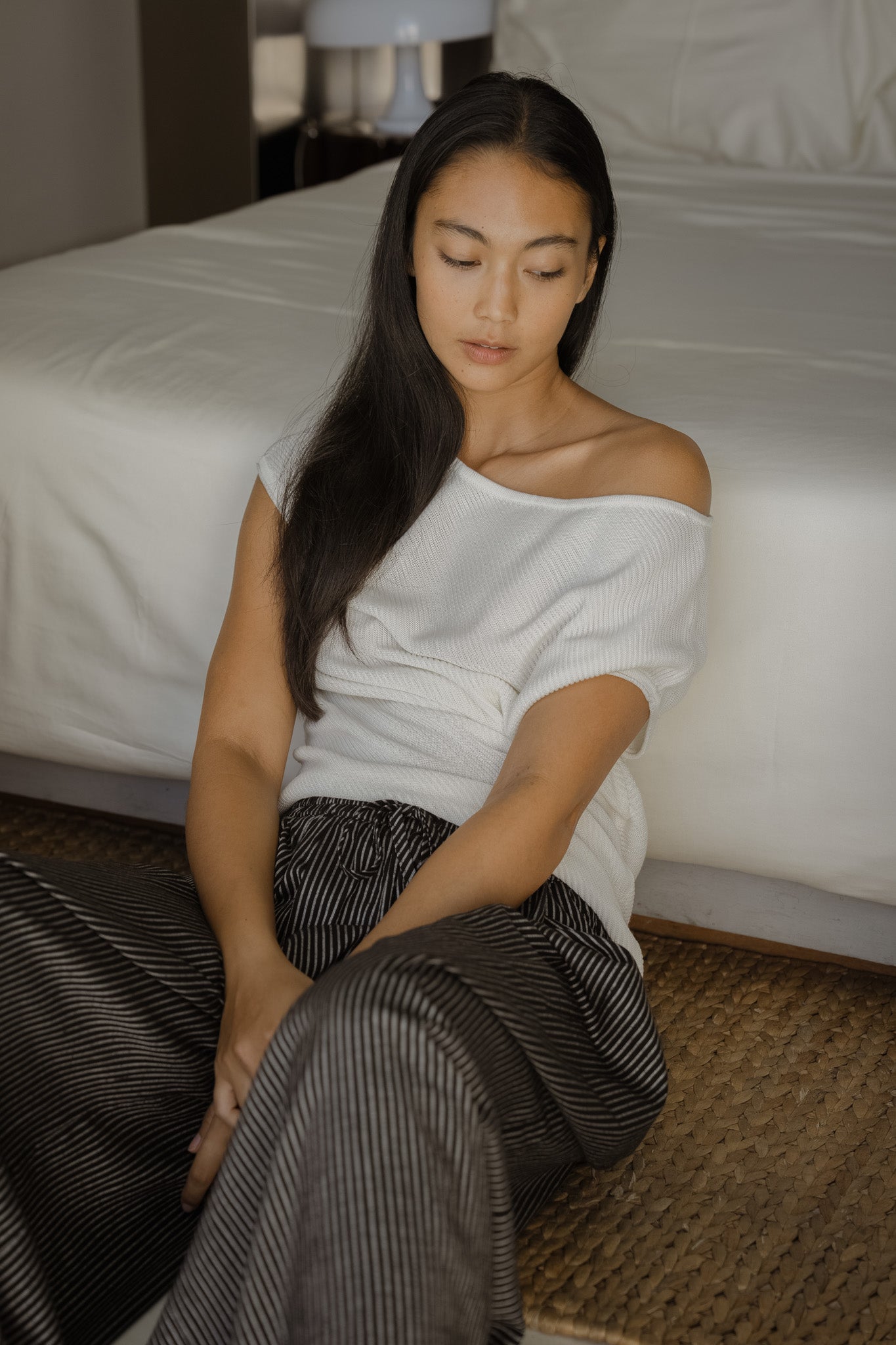 Stripe Flare Long Trousers