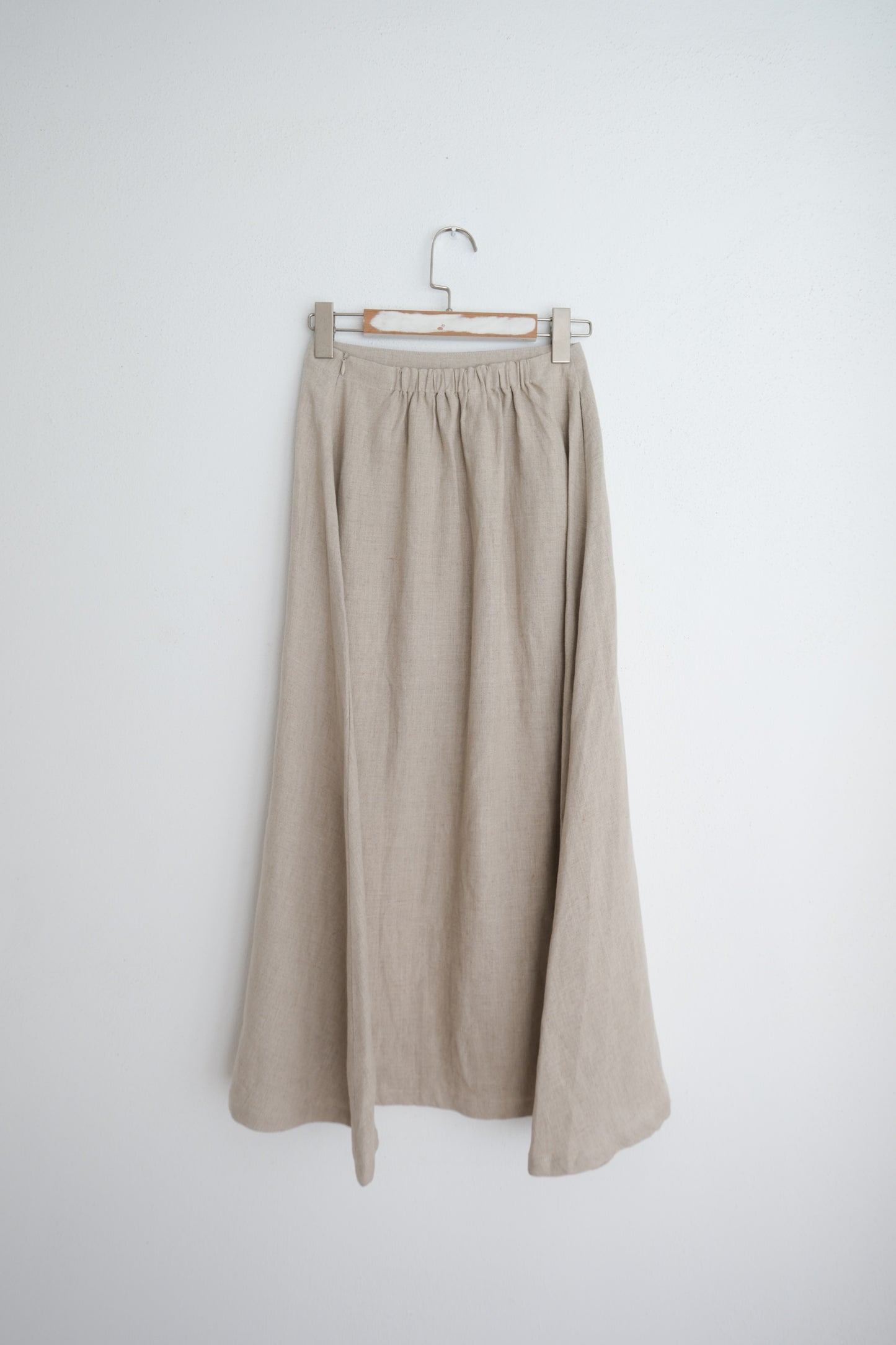 Linen Flare Midi Skirt