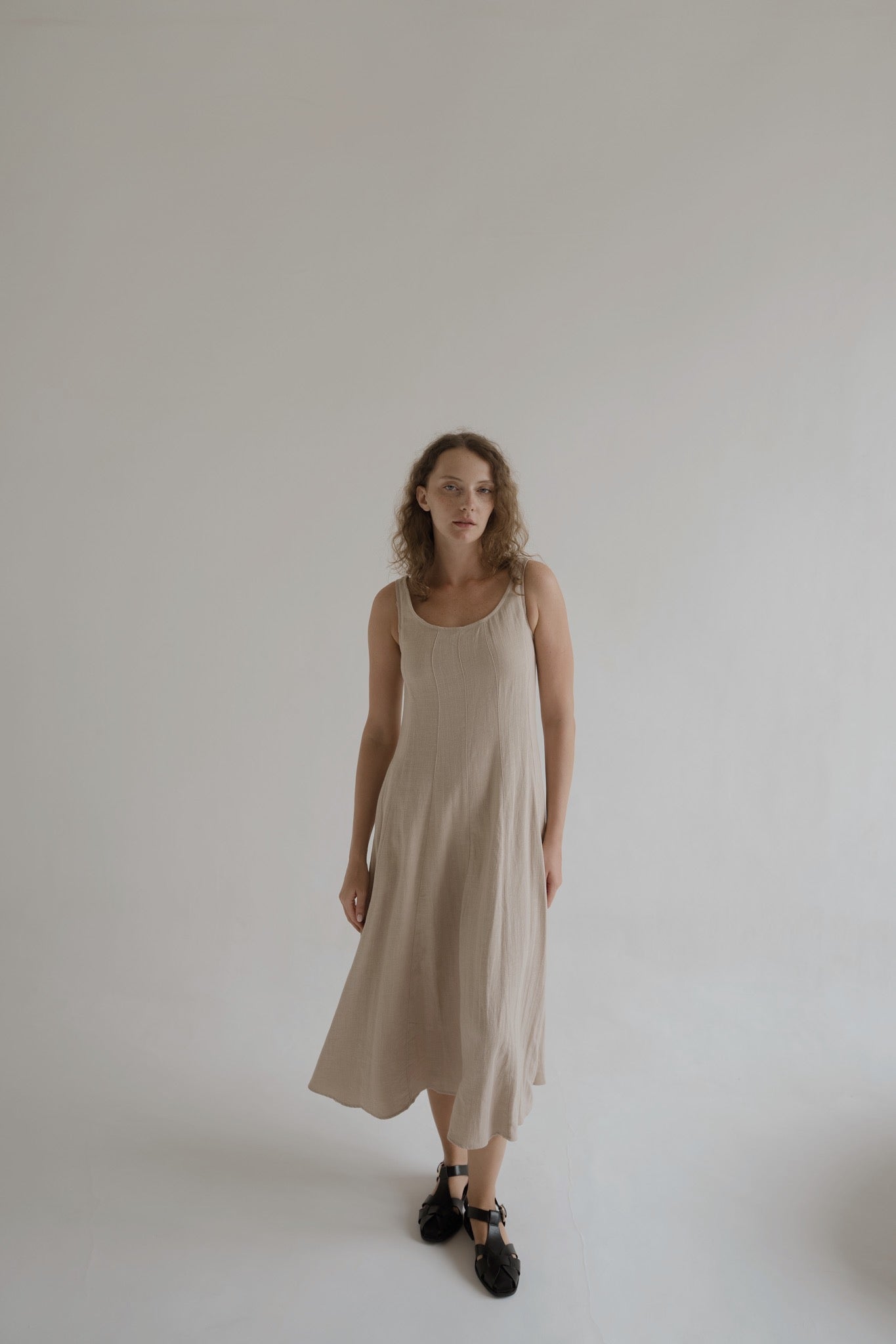 Panelled Linen Dress