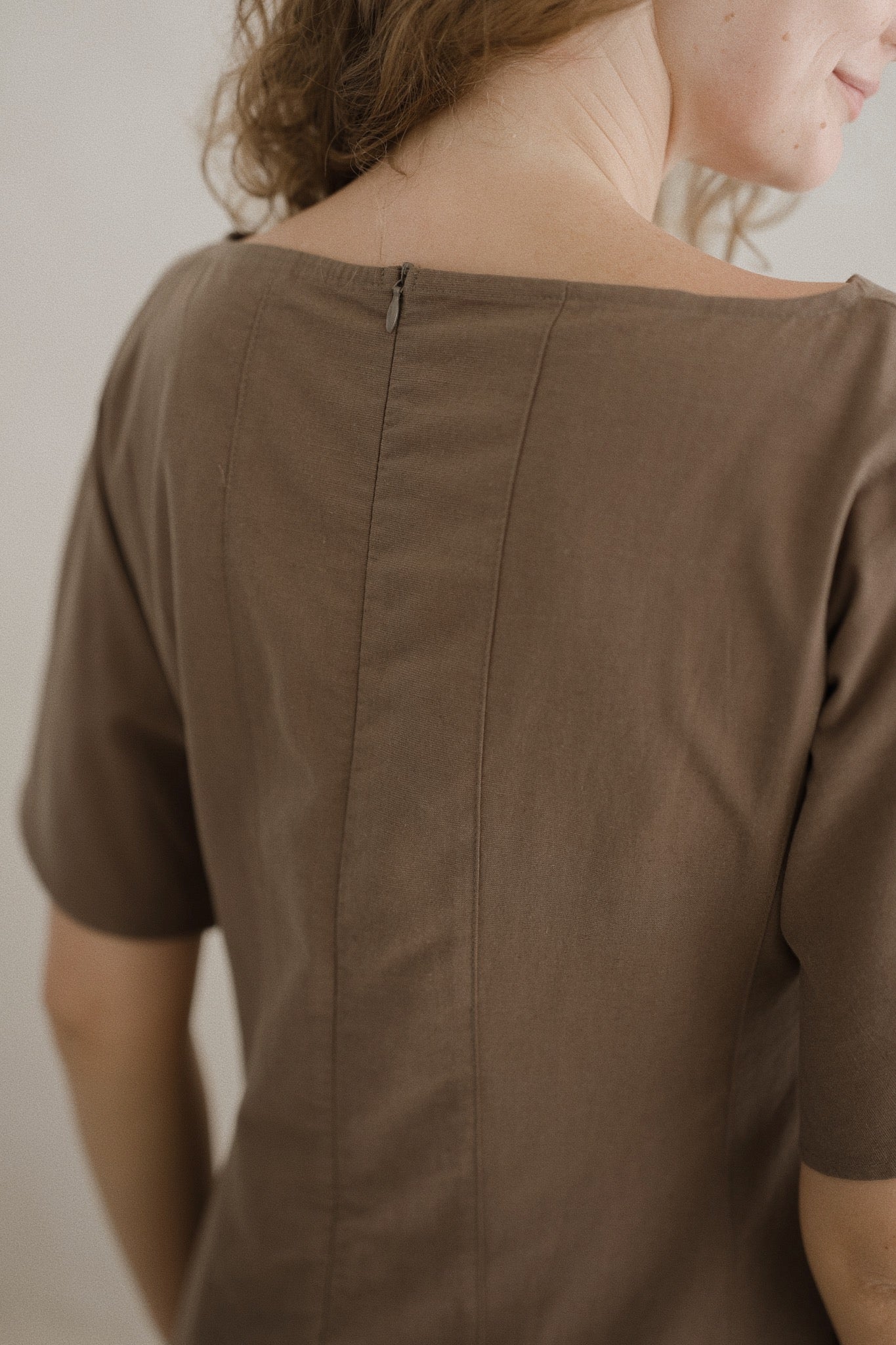 Boat Neck Linen Dress