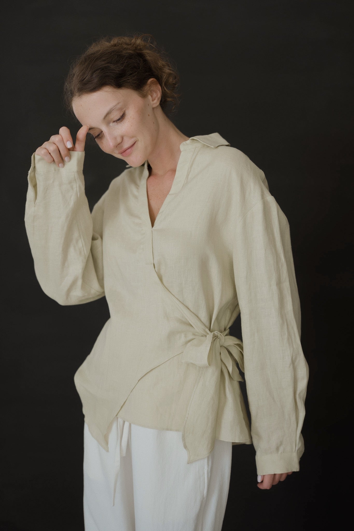 Tie Linen Shirt