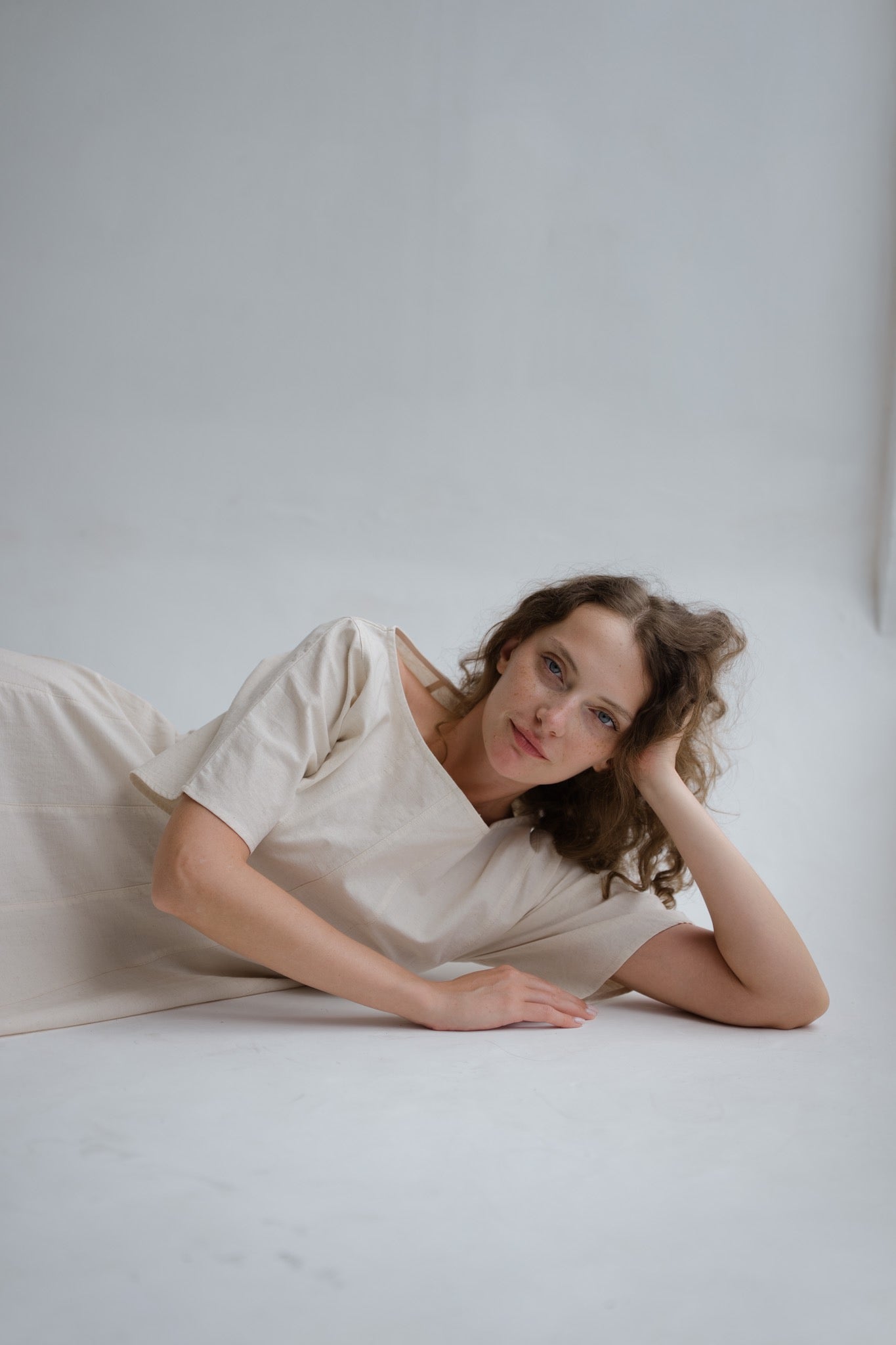 Boat Neck Linen Dress