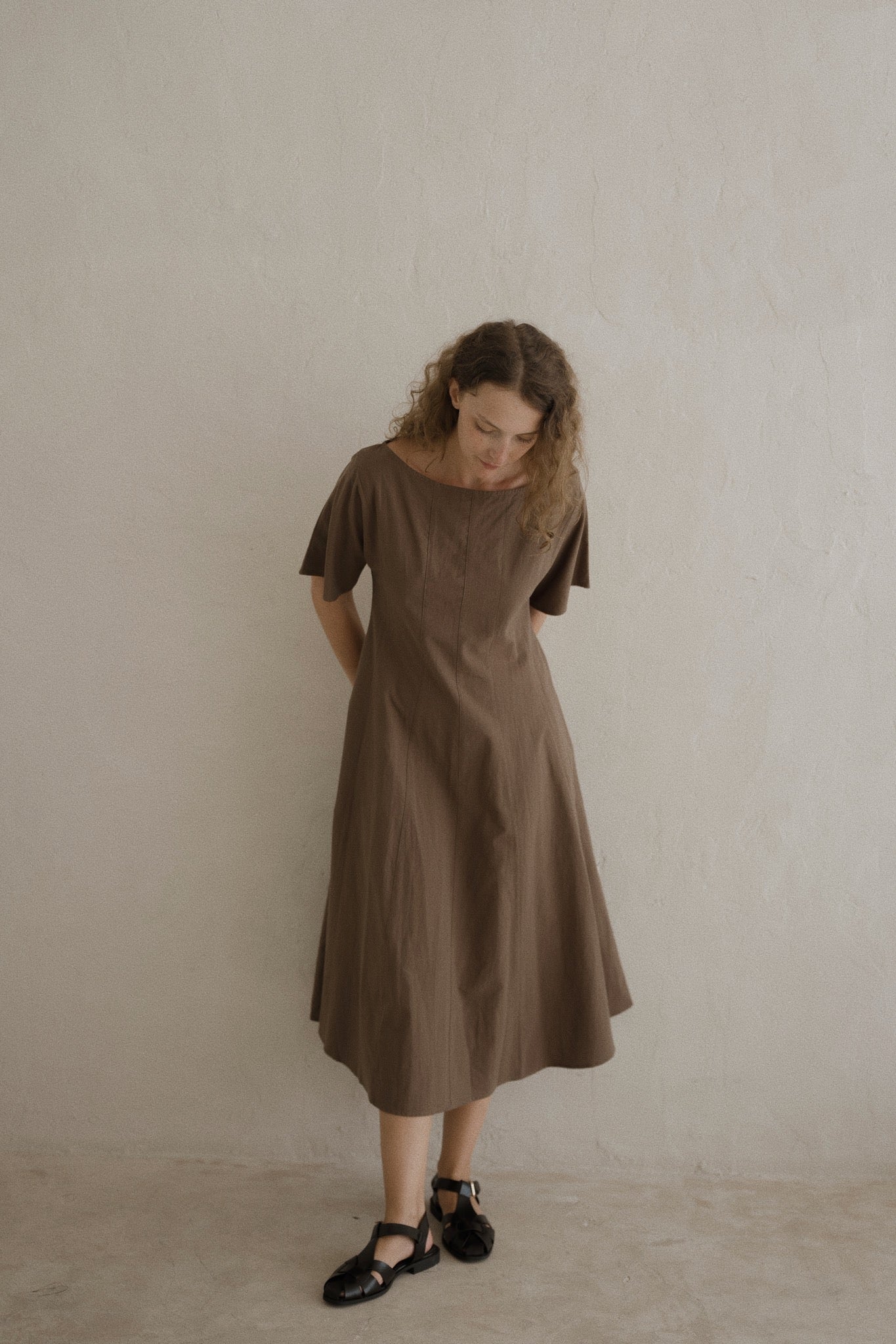 Boat Neck Linen Dress
