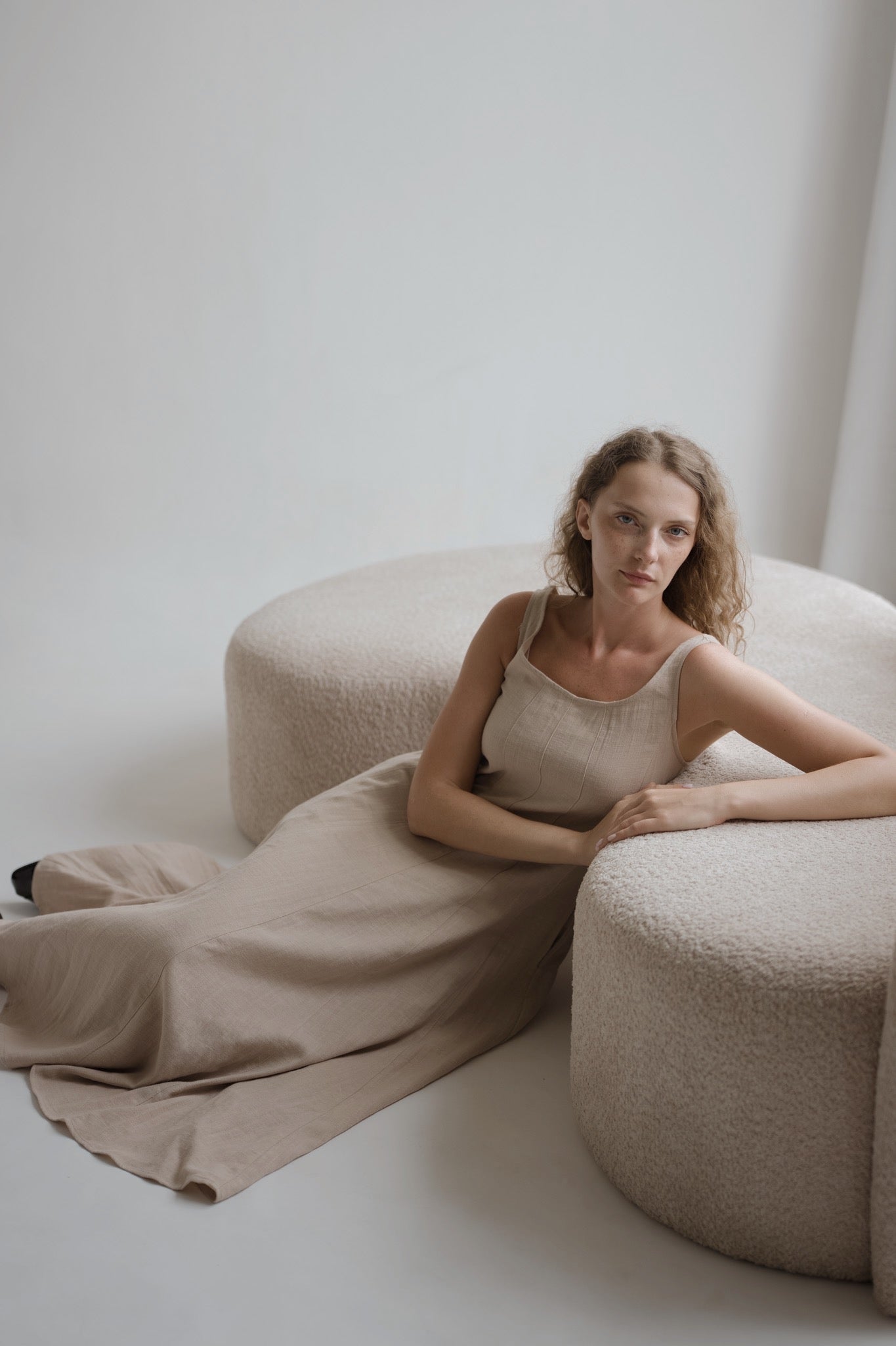 Panelled Linen Dress