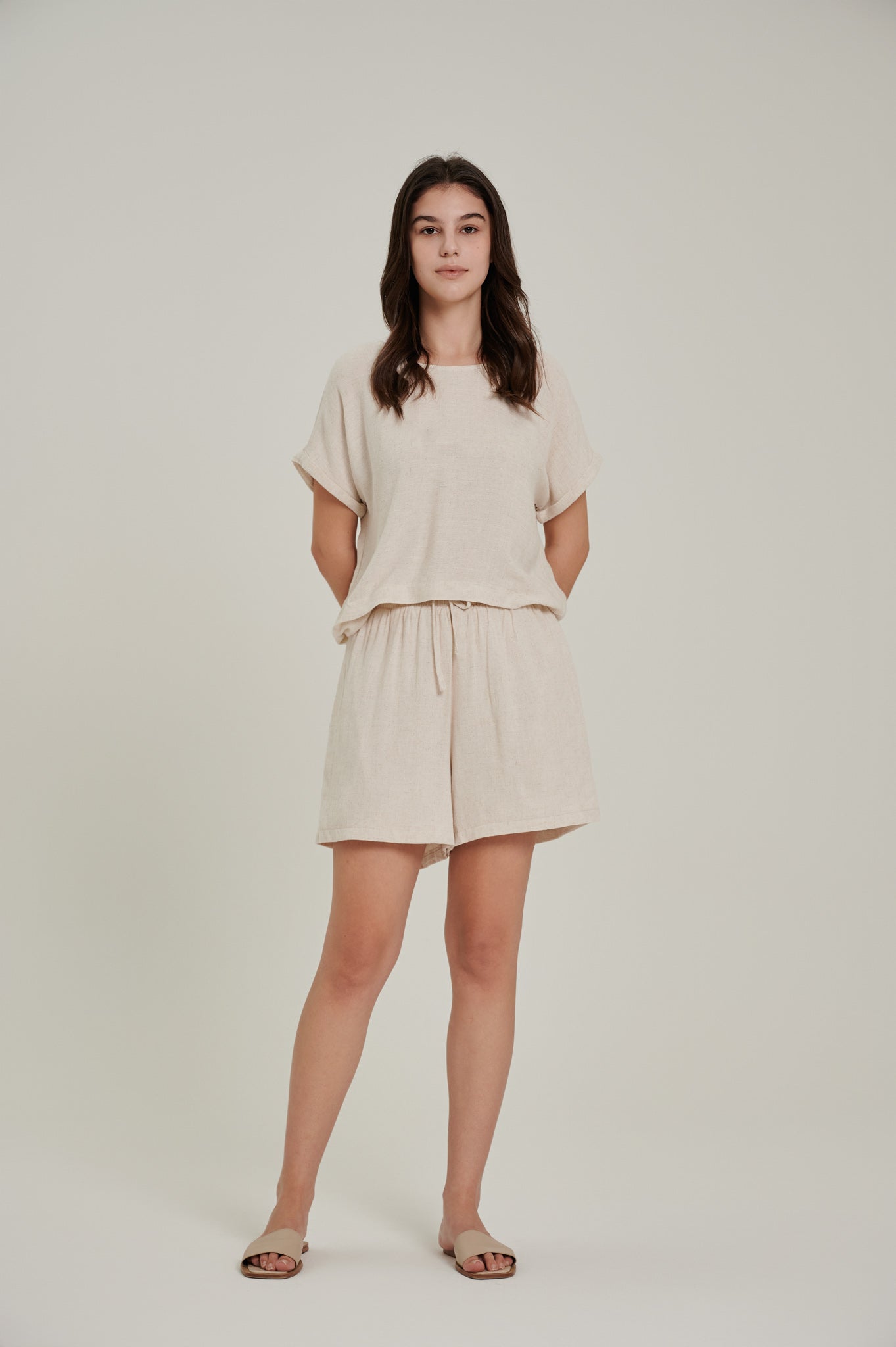 Pleated Linen Top