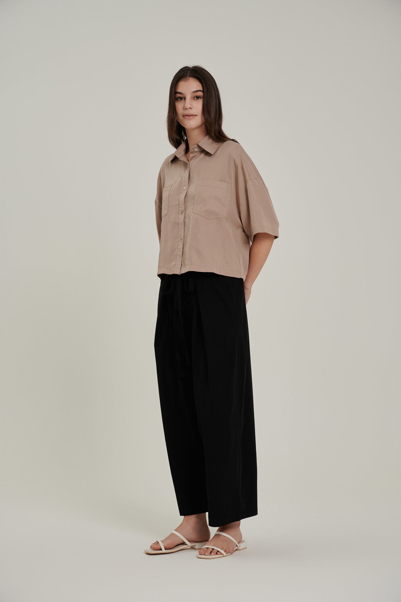 Tie Front Flare Trousers