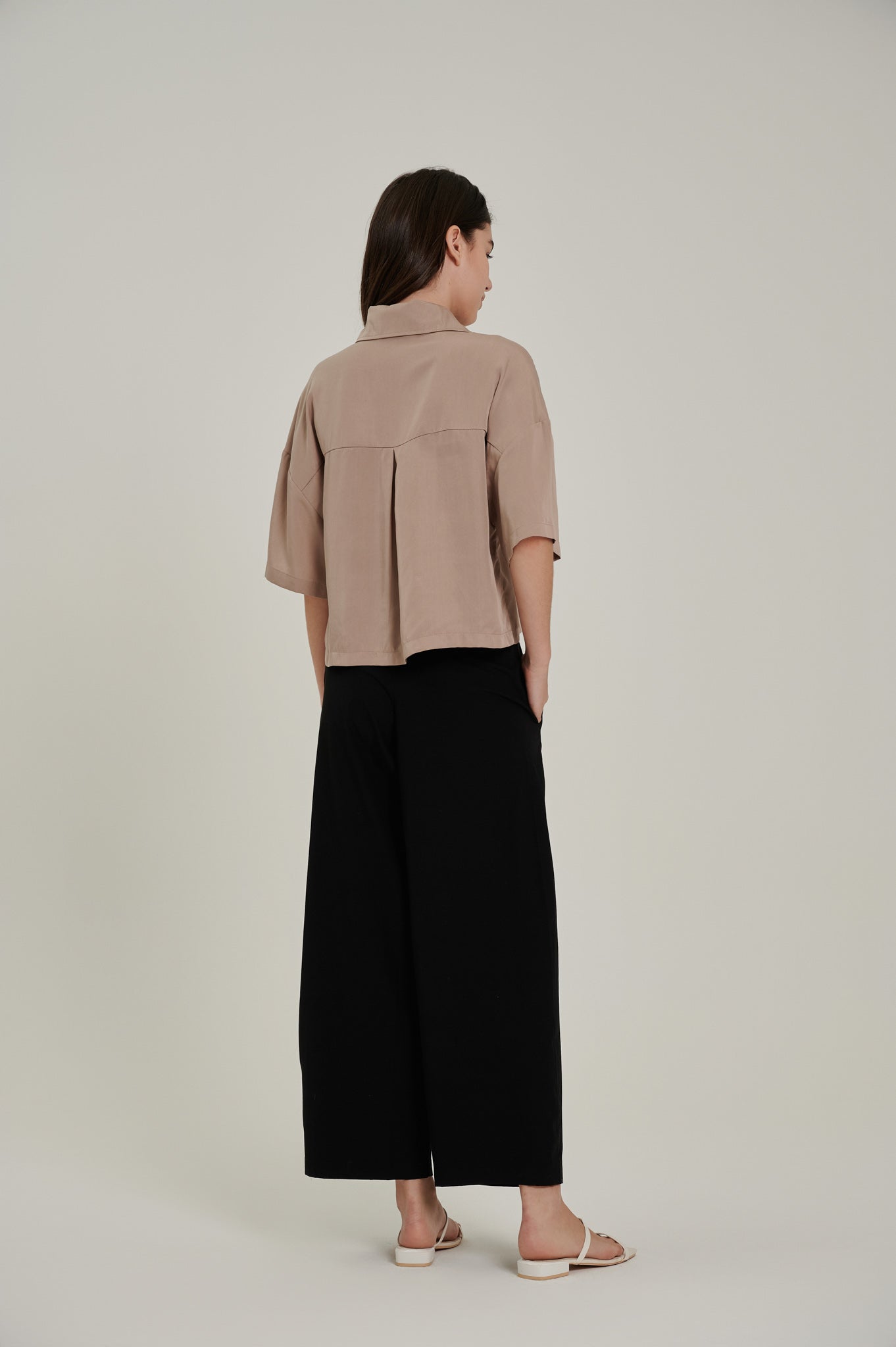 Relaxed Tencel Cropped Shirt