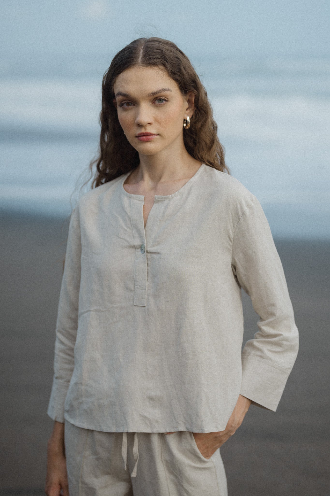 Camilia Button Linen Top