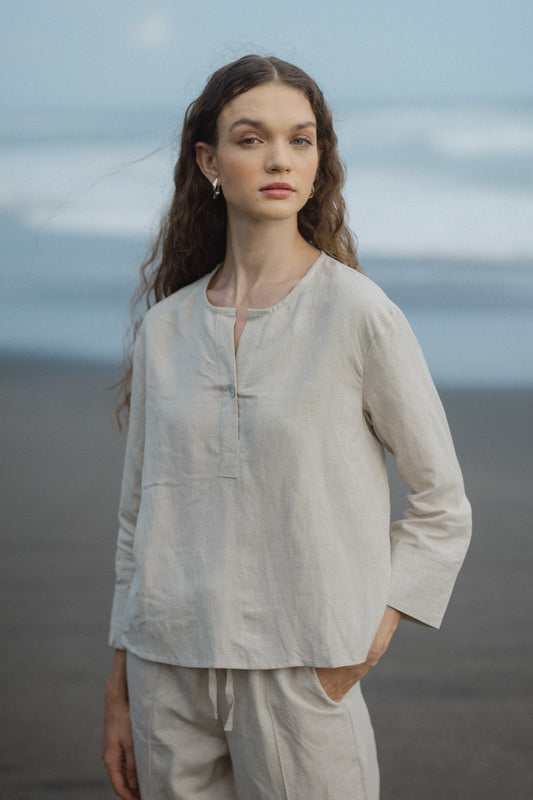 Camilia Button Linen Top