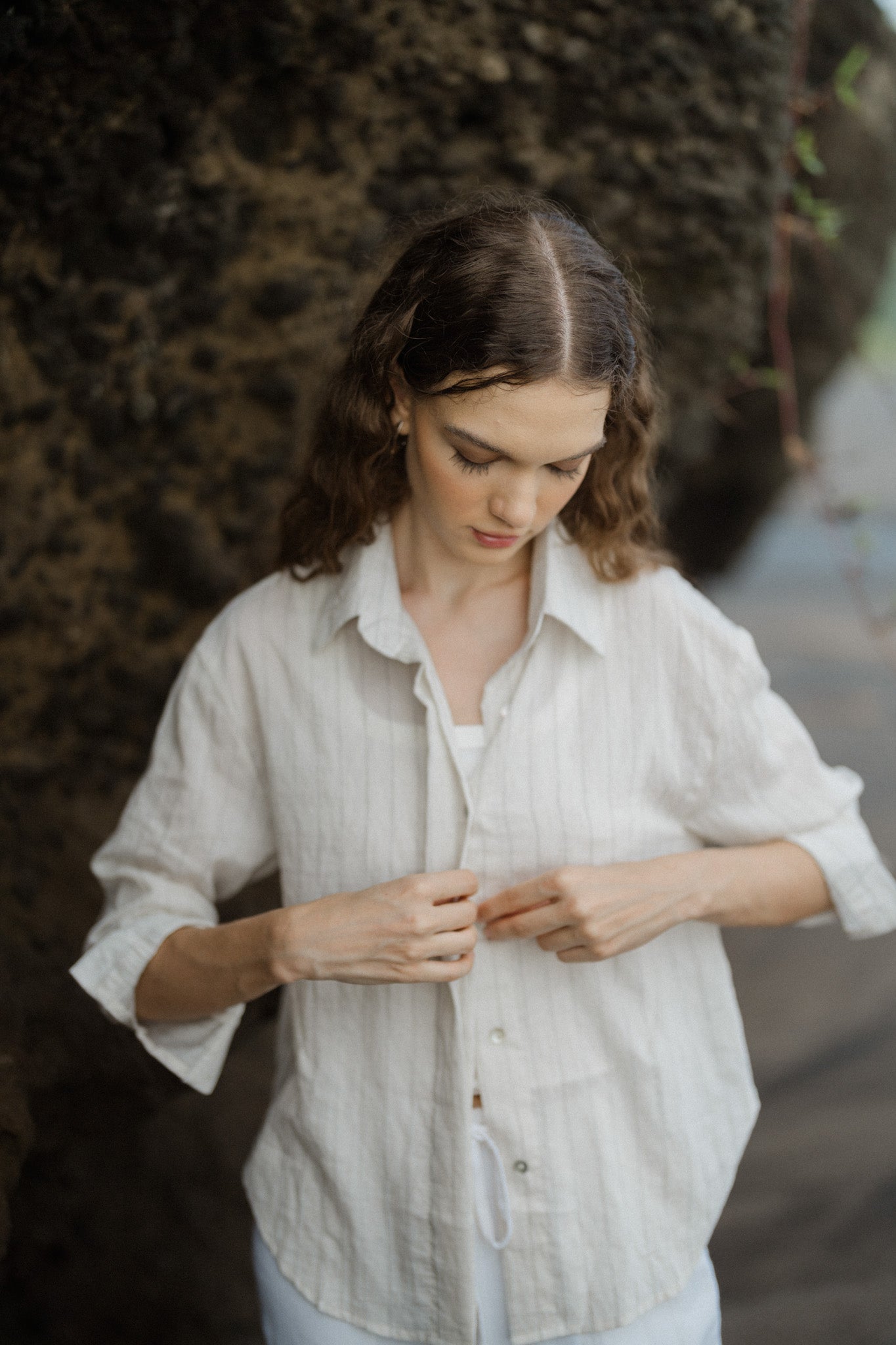 Stripe Linen Blend Shirt