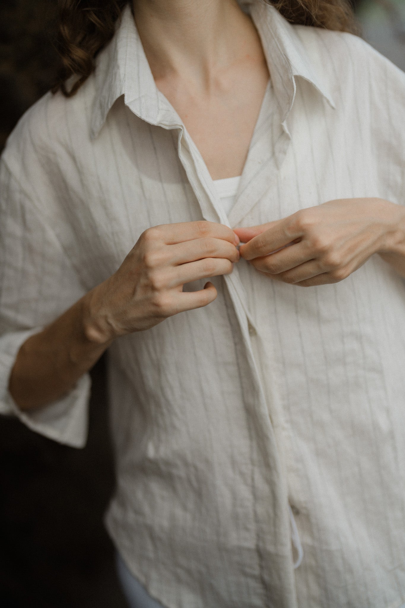 Stripe Linen Blend Shirt