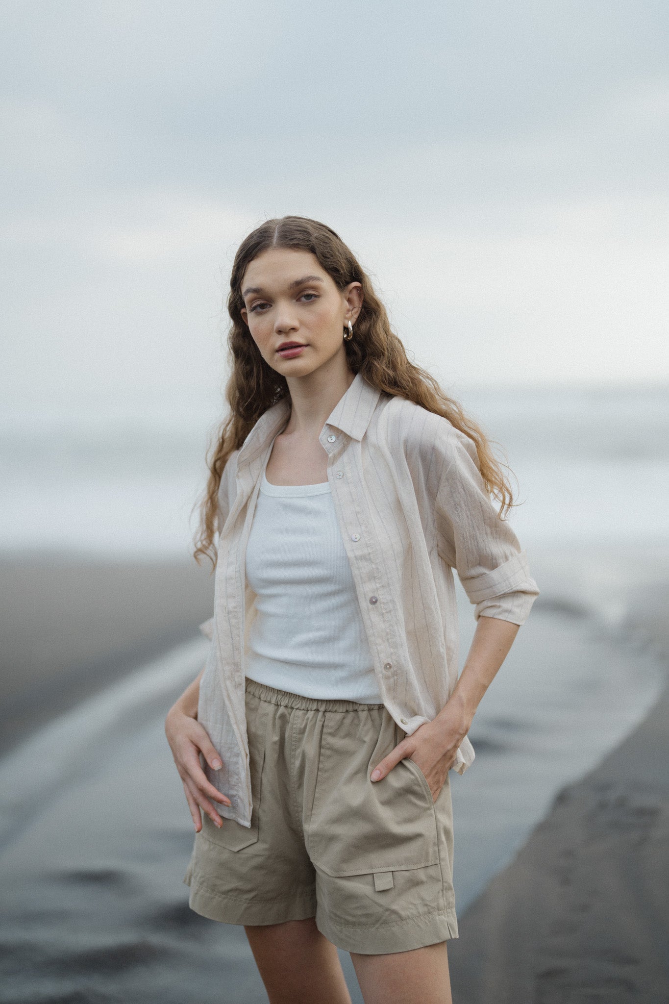 Stripe Linen Blend Shirt