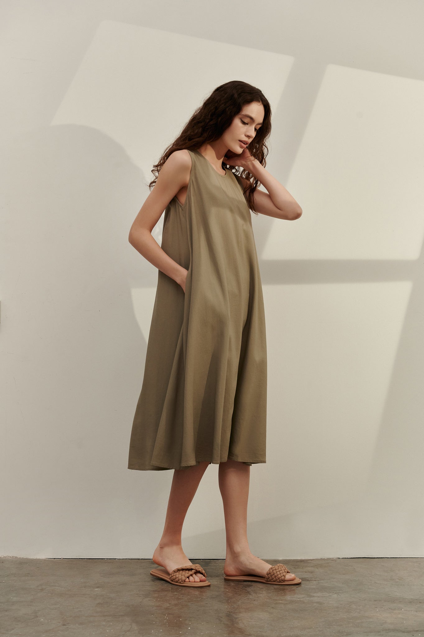 Slip Linen Midi Dress