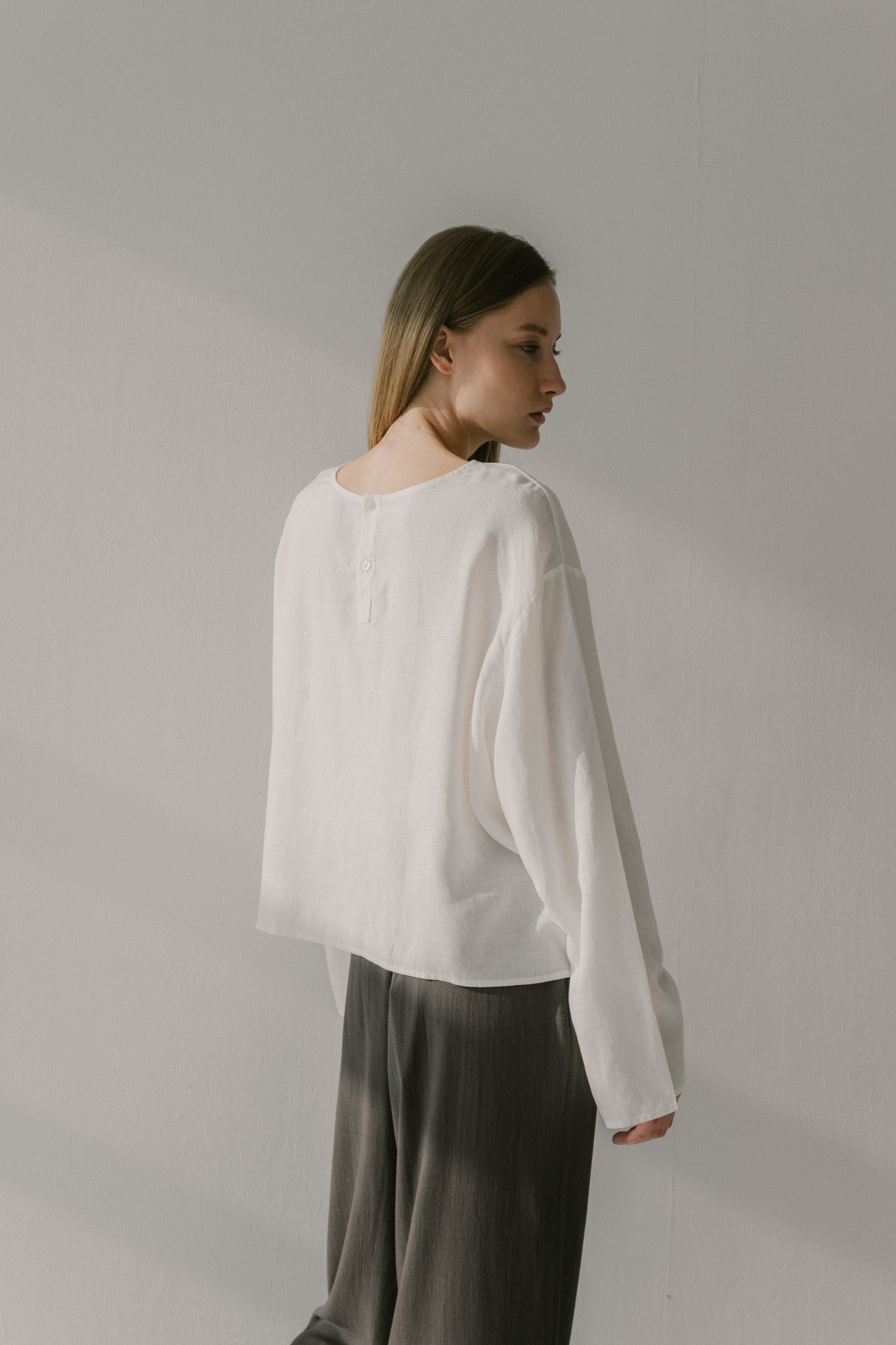 Flare Sleeve Linen Top