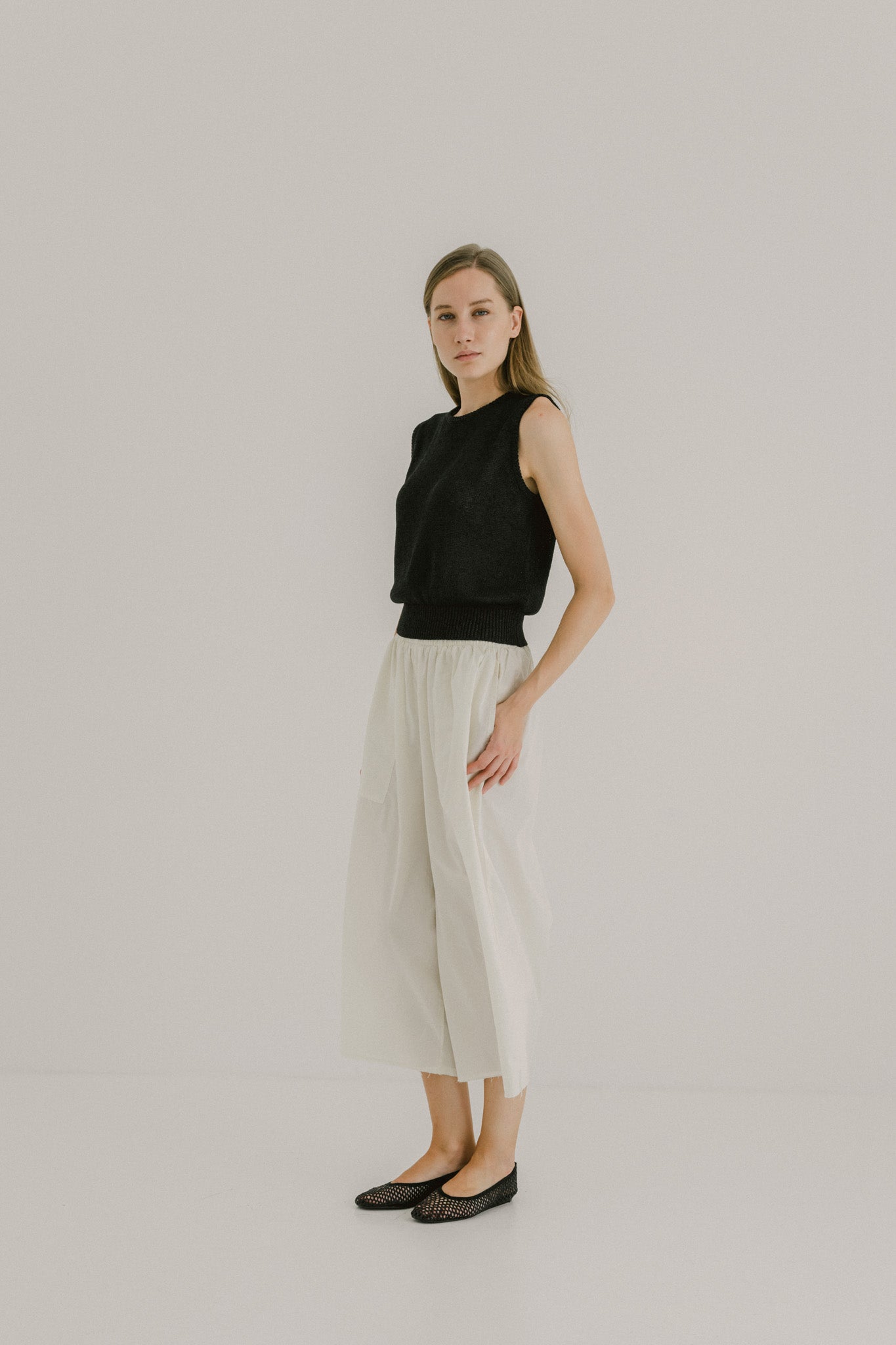 Cotton Flare Trousers