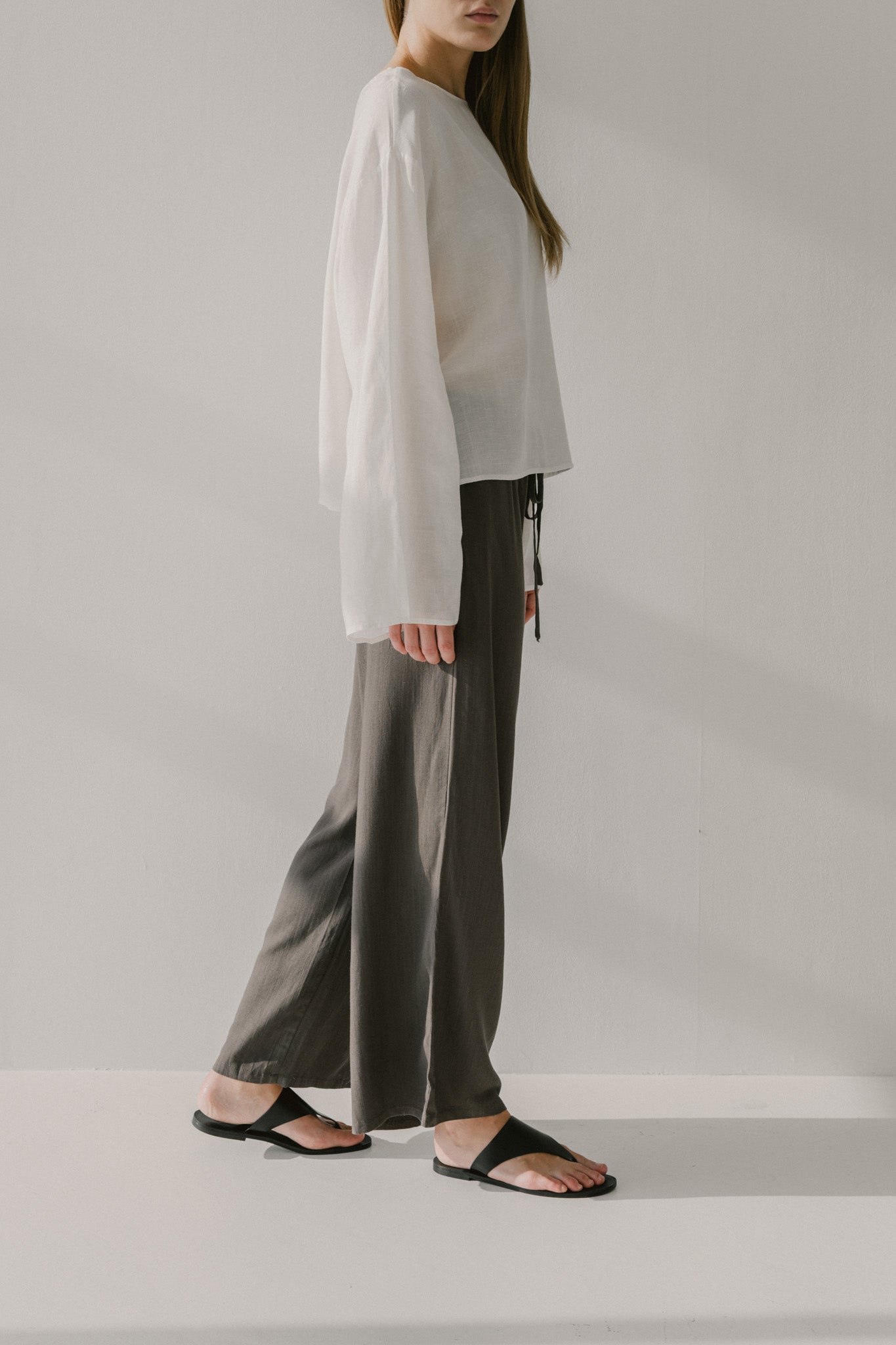 Flare Sleeve Linen Top