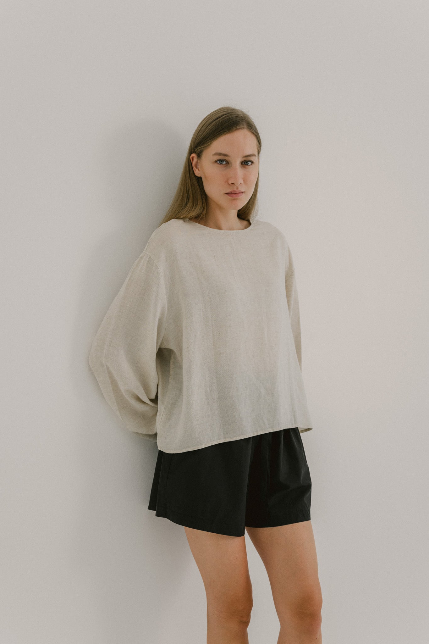 Flare Sleeve Linen Top