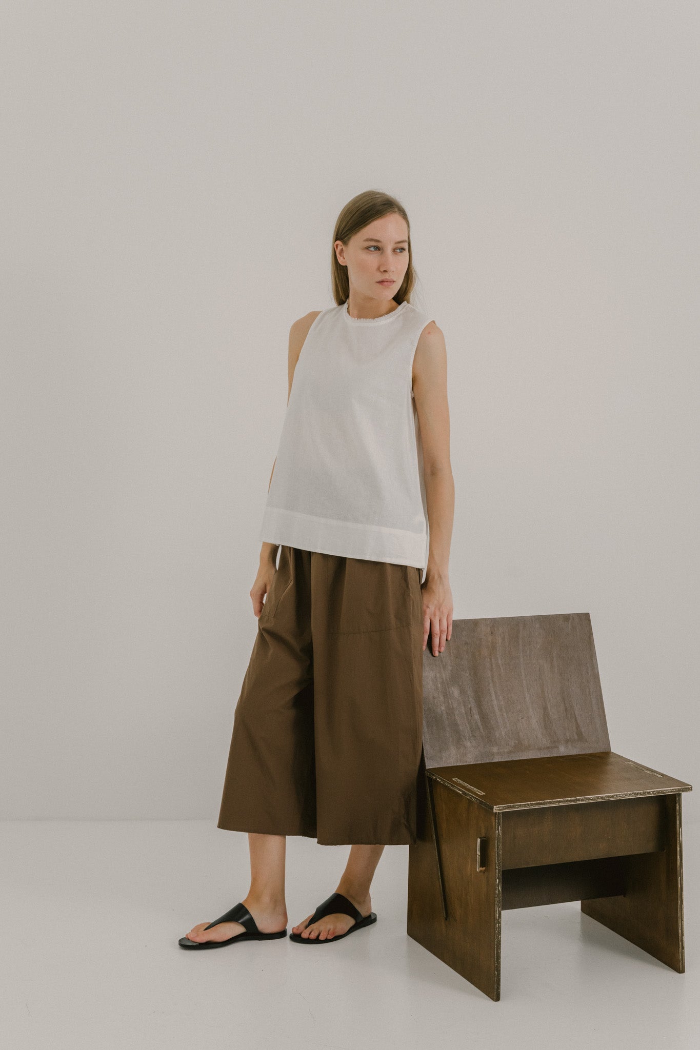 Cotton Flare Trousers