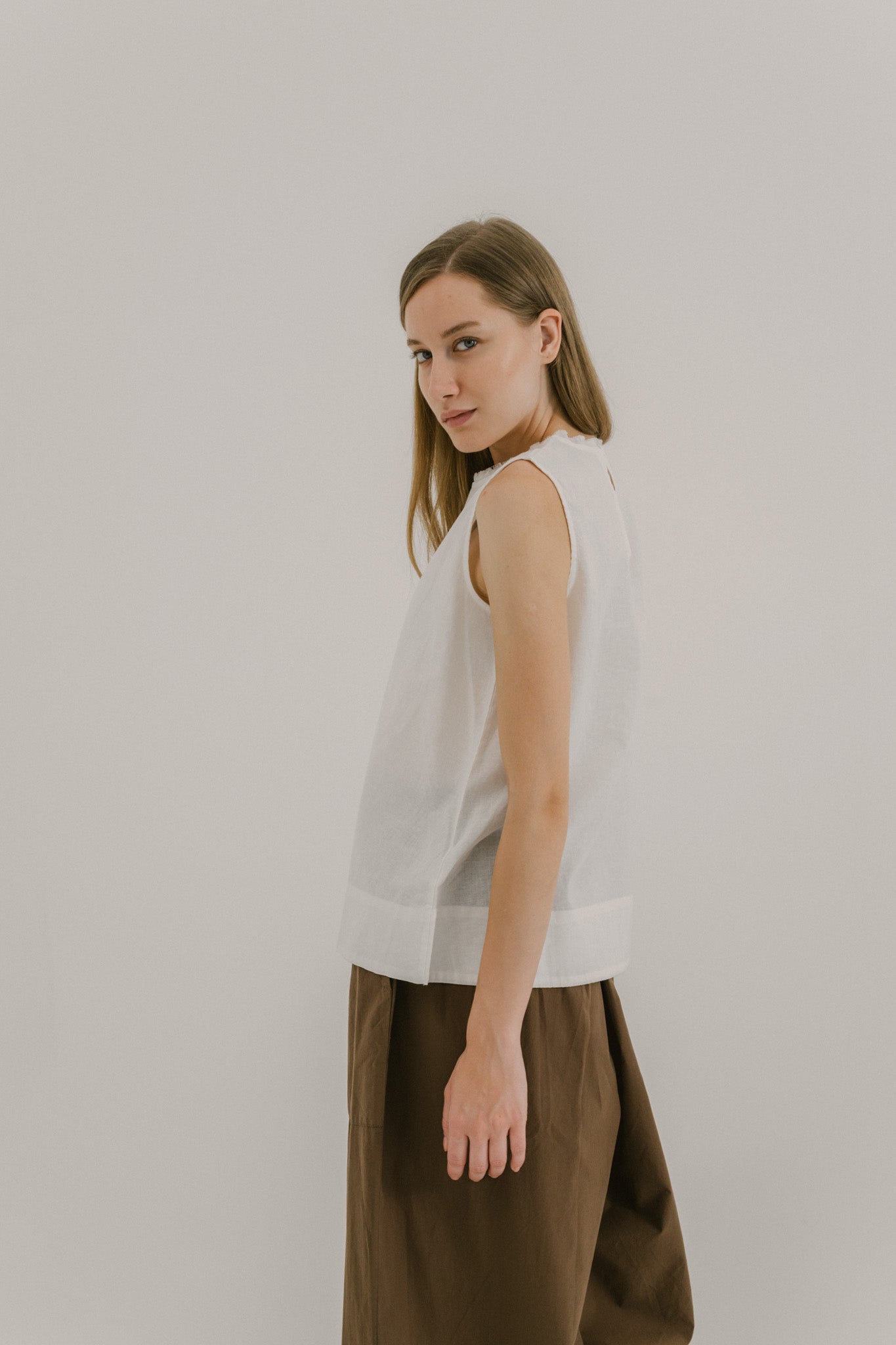 Fringe Neckline Top