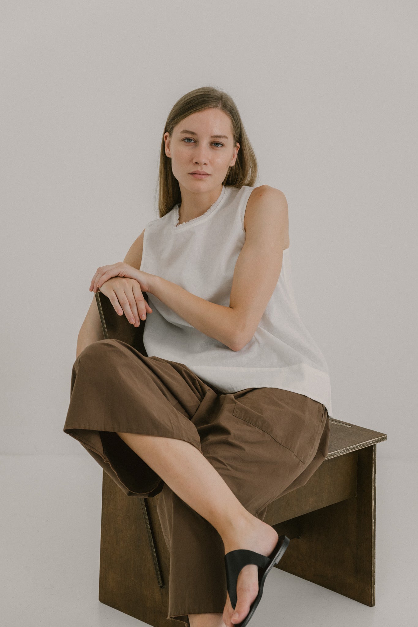 Cotton Flare Trousers