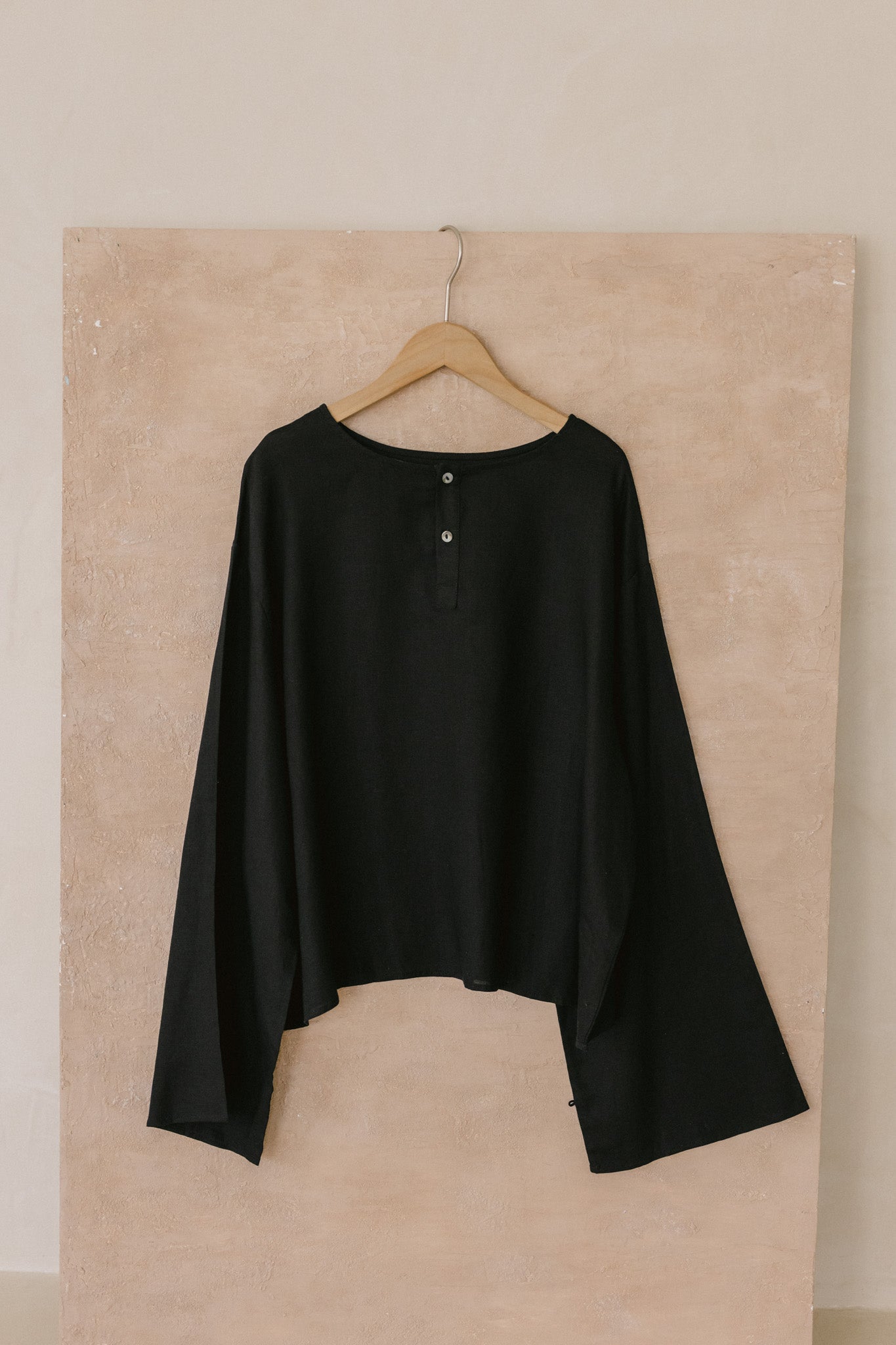 Flare Sleeve Linen Top
