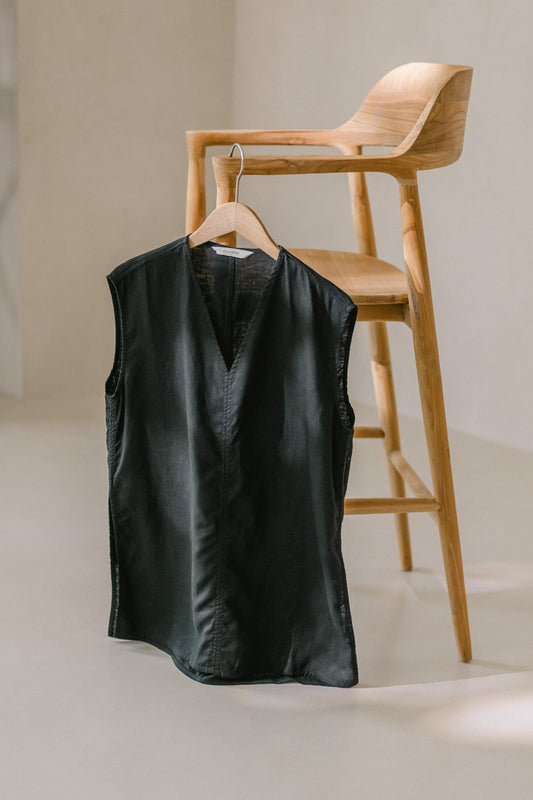 V Neck Linen Top
