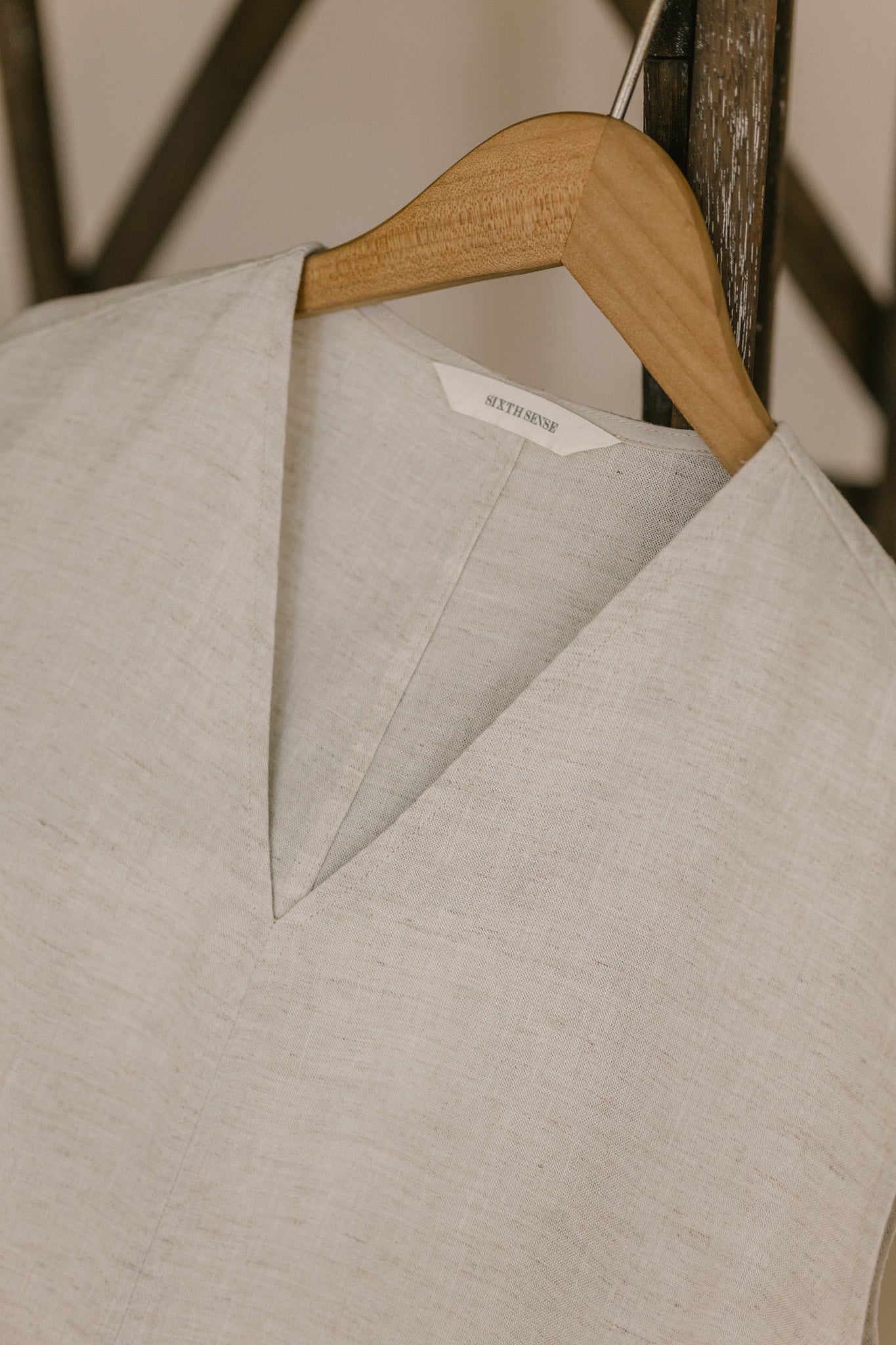 V Neck Linen Top