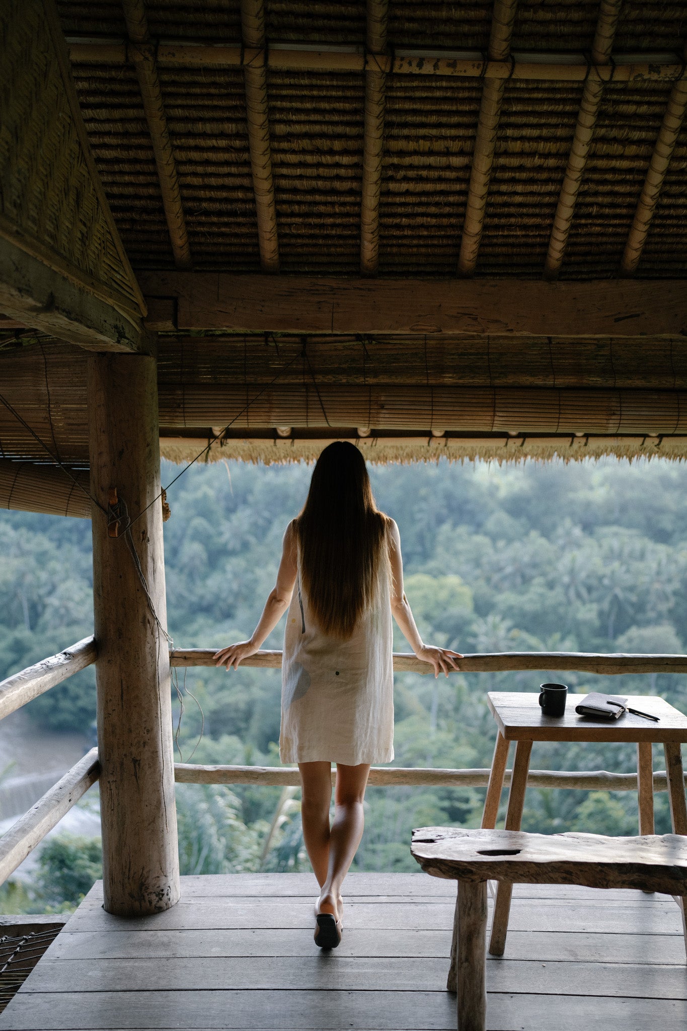 V Neck Linen Dress