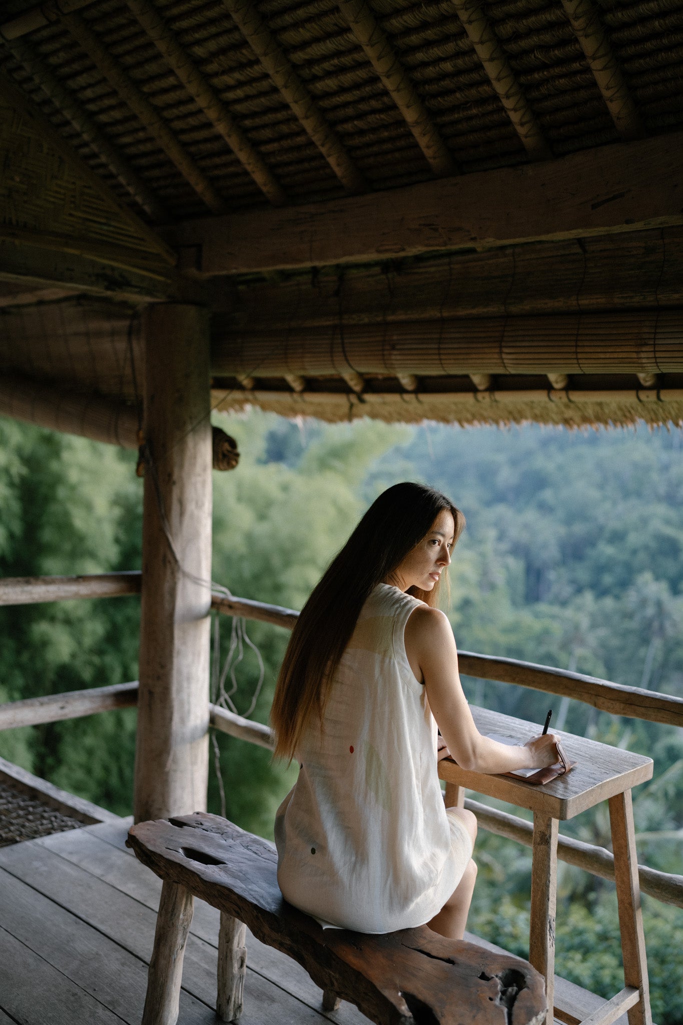 V Neck Linen Dress