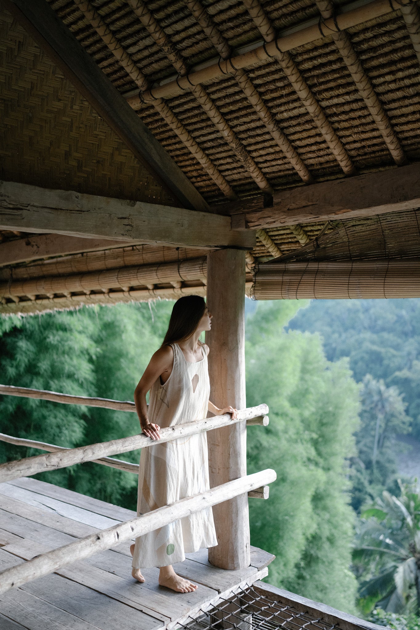 Square Neck Maxi Linen Dress