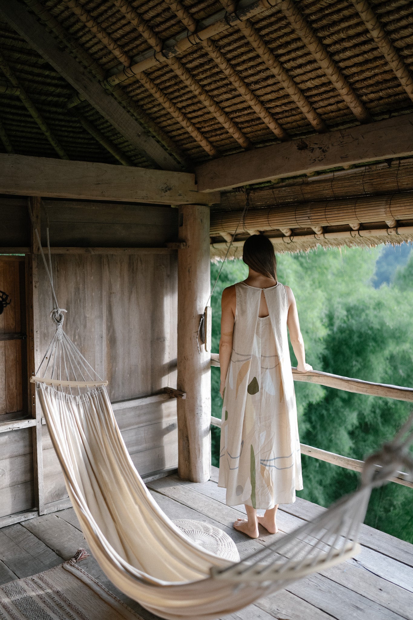 Square Neck Maxi Linen Dress