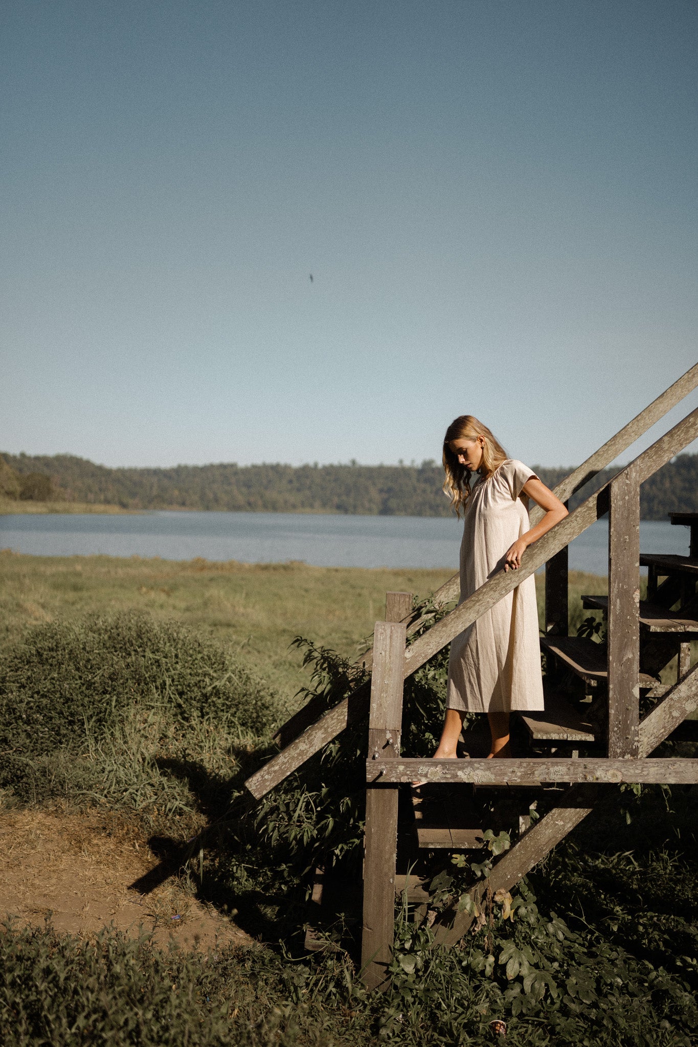 Brisa Cap Sleeve Linen Dress