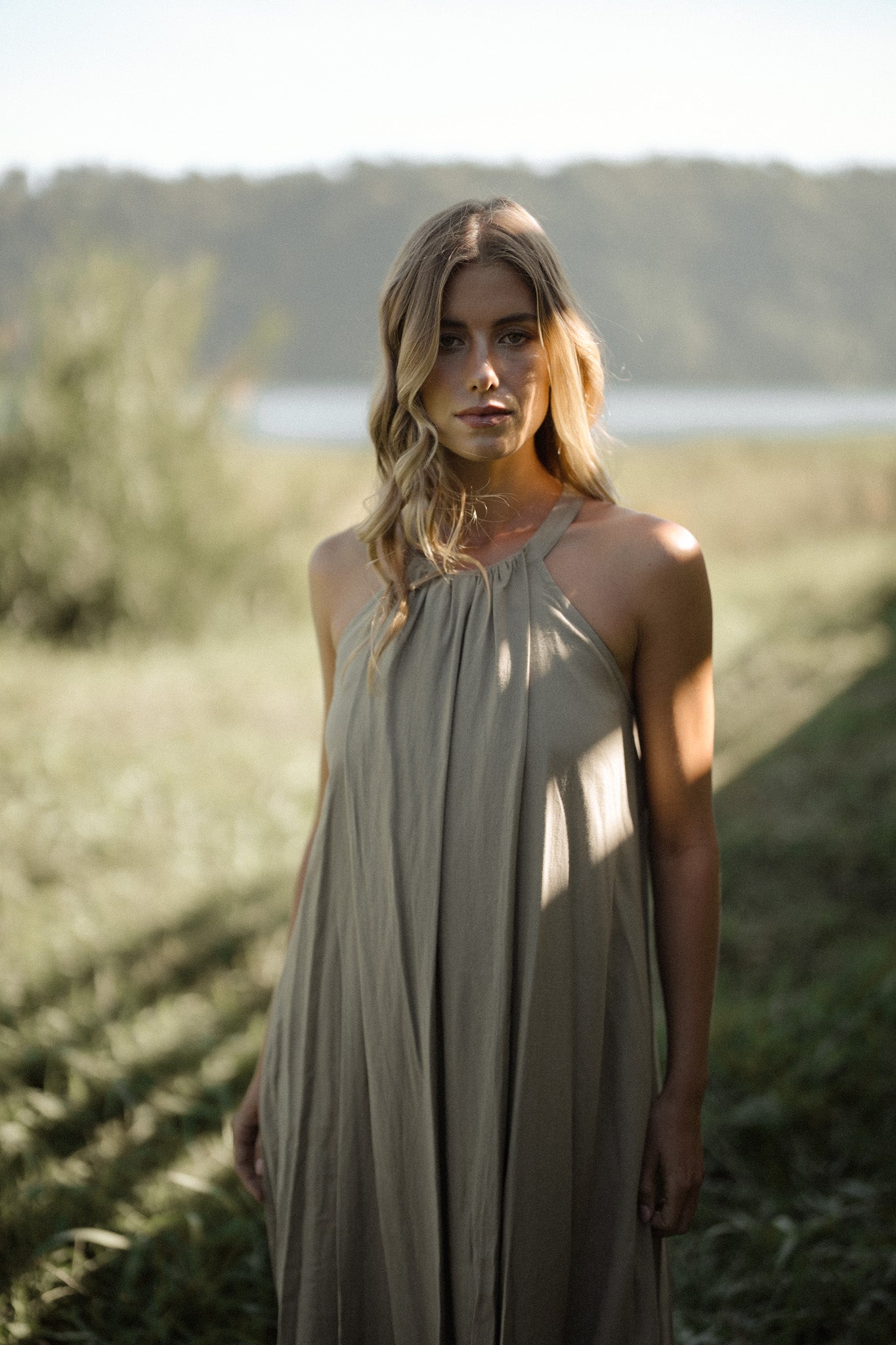 Ciela Halterneck Linen Dress