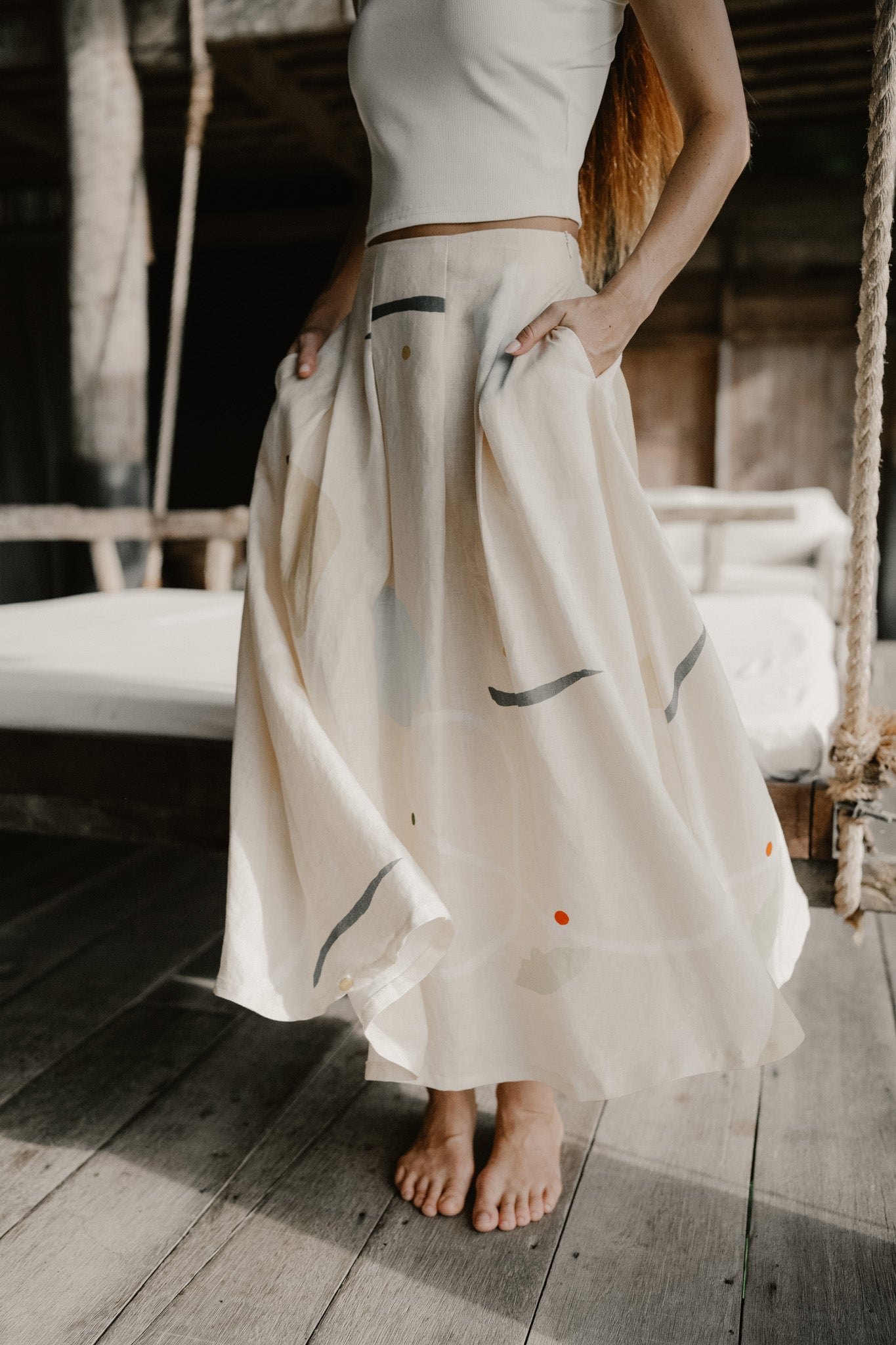 Flare Linen Skirt