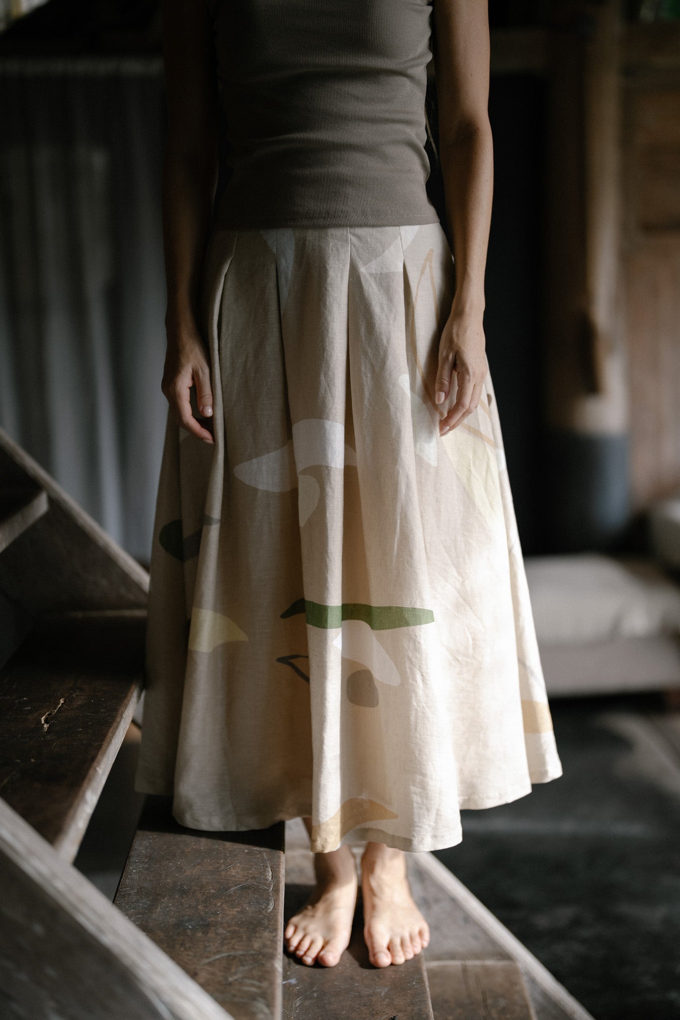 Flare Linen Skirt