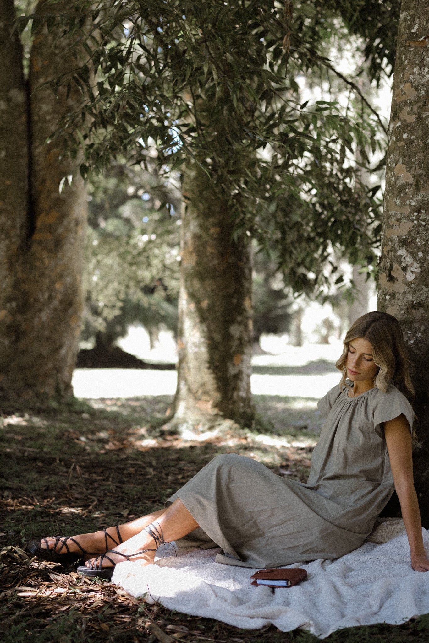 Brisa Cap Sleeve Linen Dress